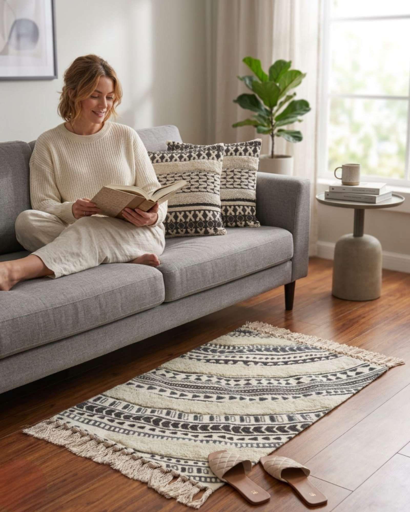 Alfombra Decorativa 60x90 cm Estampada con Relieve Tufting A6-2