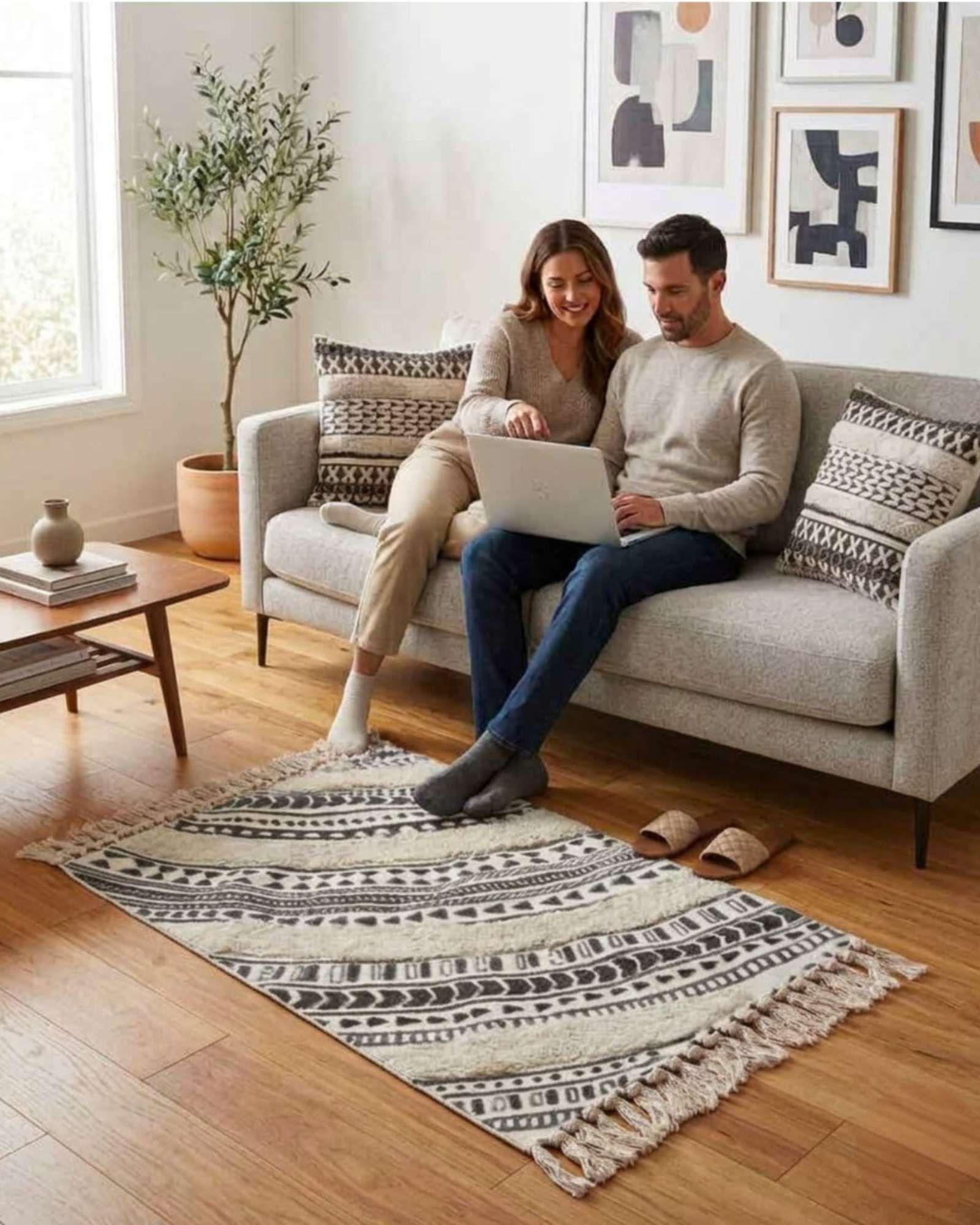 Alfombra Decorativa 60x90 cm Estampada con Relieve Tufting A6-3