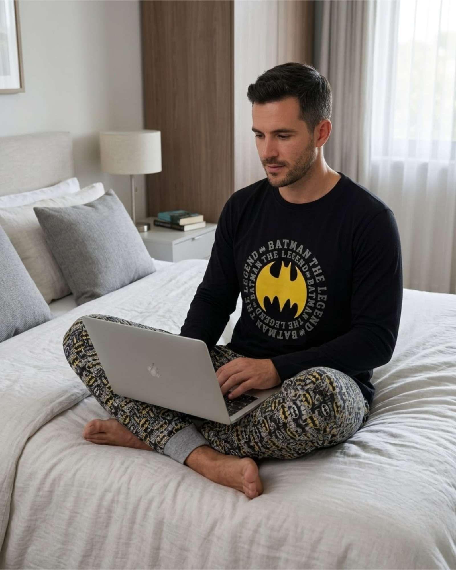 Pijama Hombre Batman Micropolar Térmico Invierno Talla M B5-2