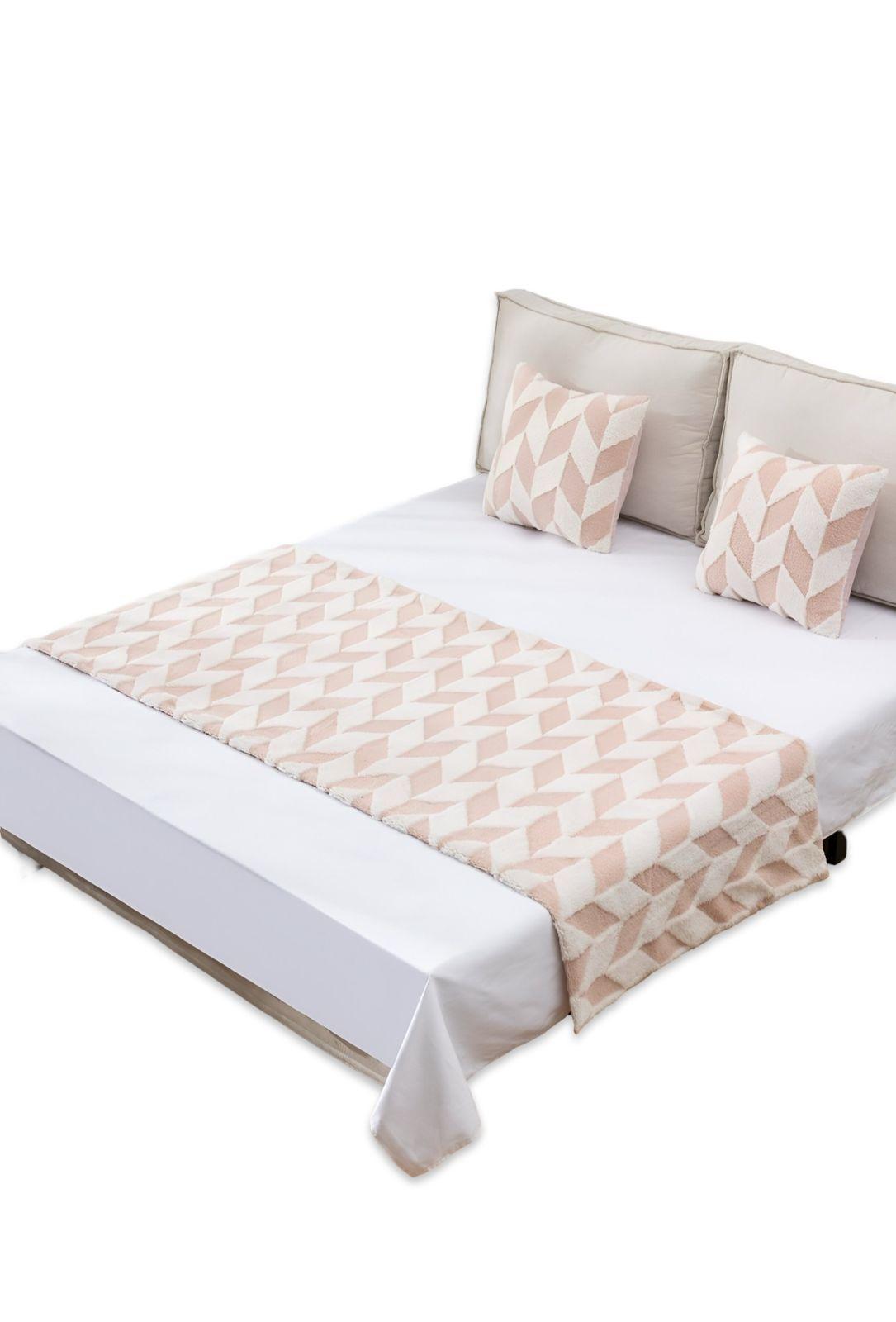 PIECERA DE CAMA DECORATIVA  MODELO RASTROJAR ROSADO-1
