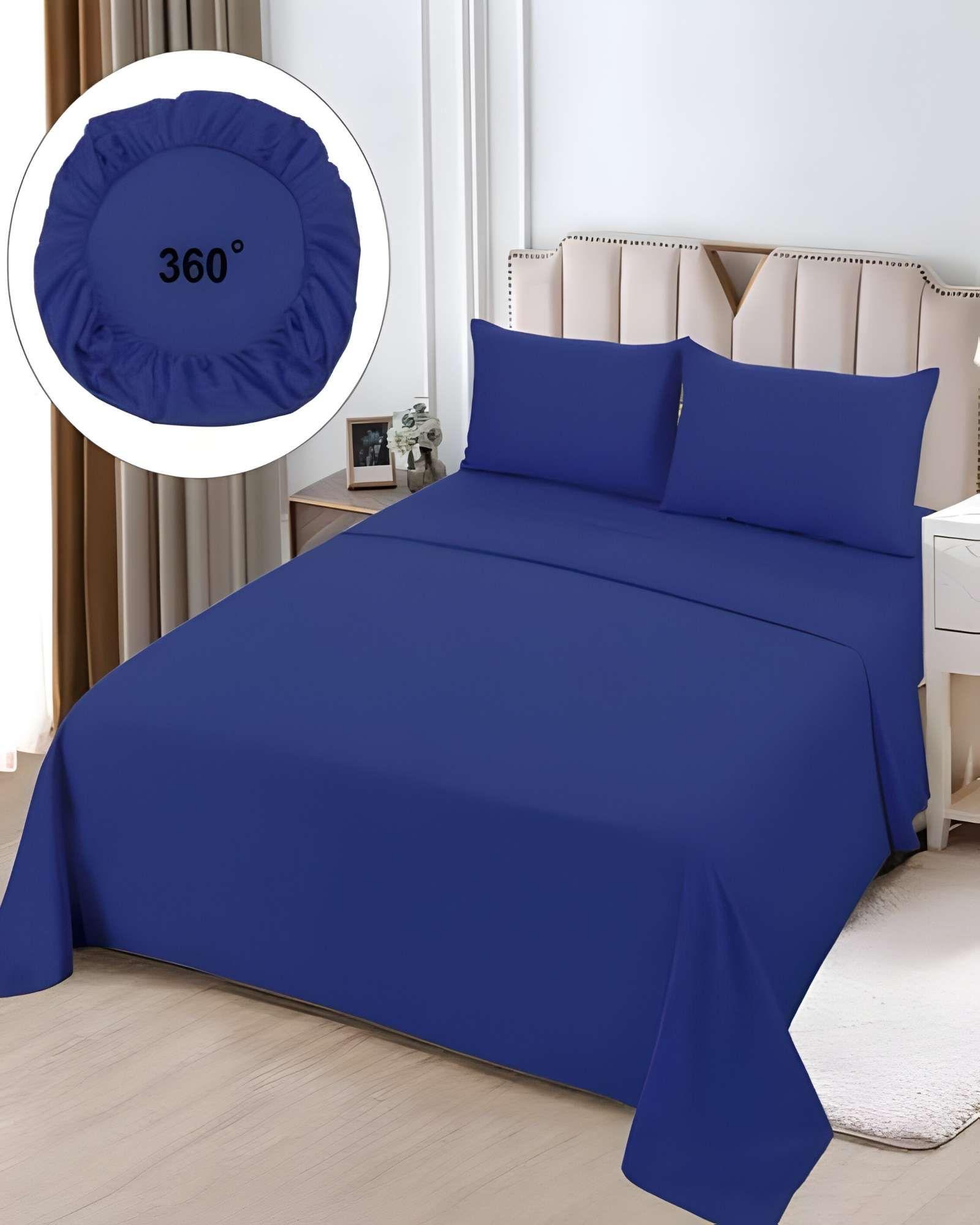 JUEGO DE SABANAS SUPERKING AZUL MARINO-2