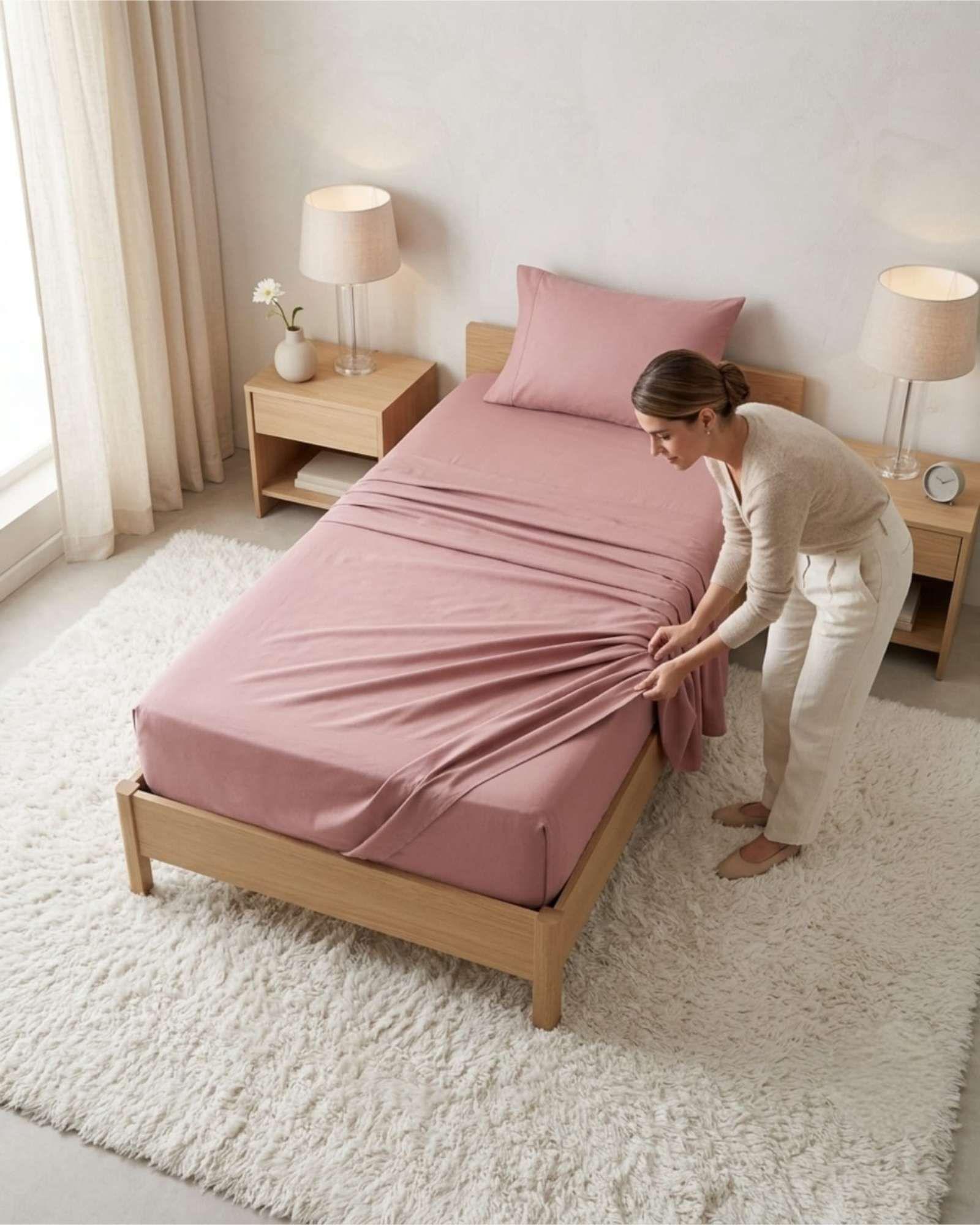 Set Sabanas Plaza y Media Con Almohada Rellena 4 Piezas A5-4