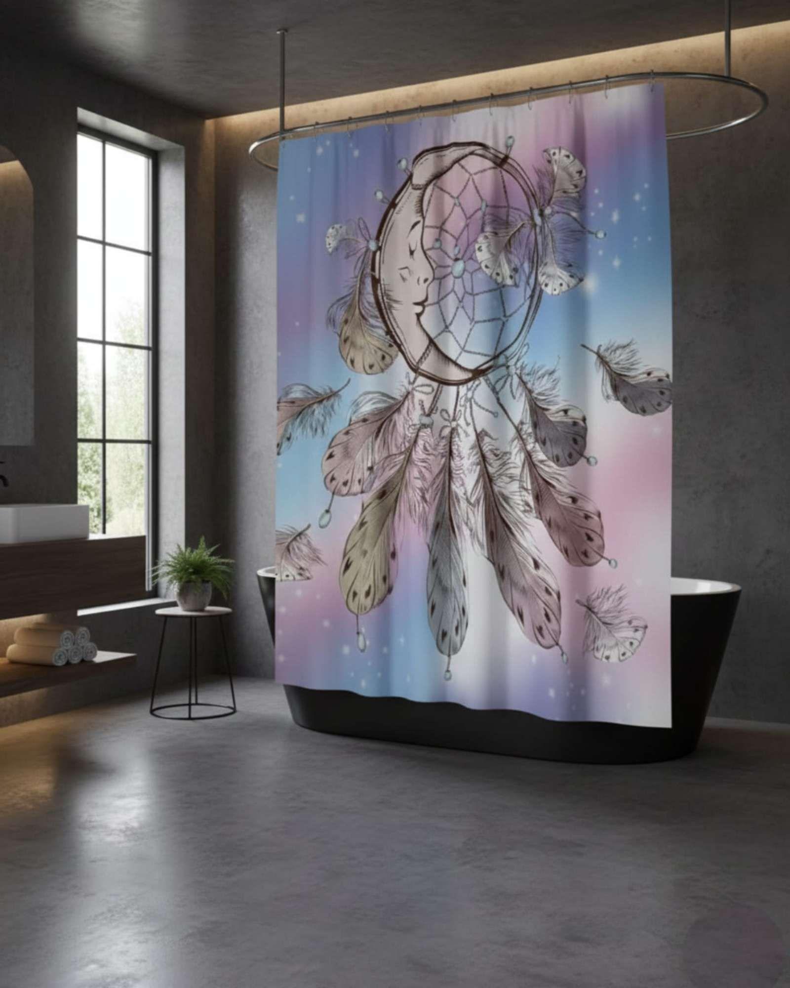 Cortina de Baño Tela Género + Forro Impermeable c11-4