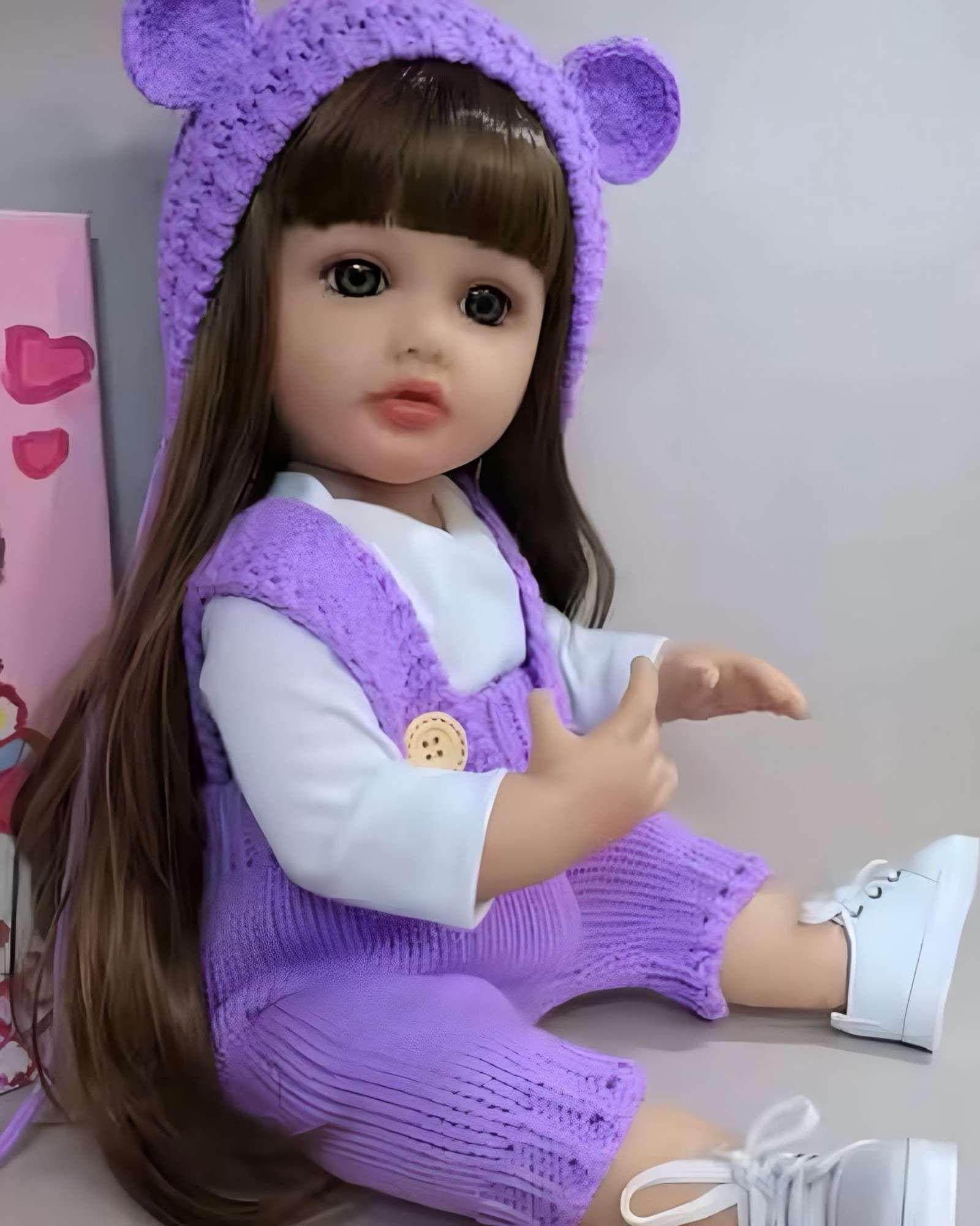 MUÑECA BEBÉ REALISTA DE 55 CM 100% SILICON CON VESTIDO W2-2