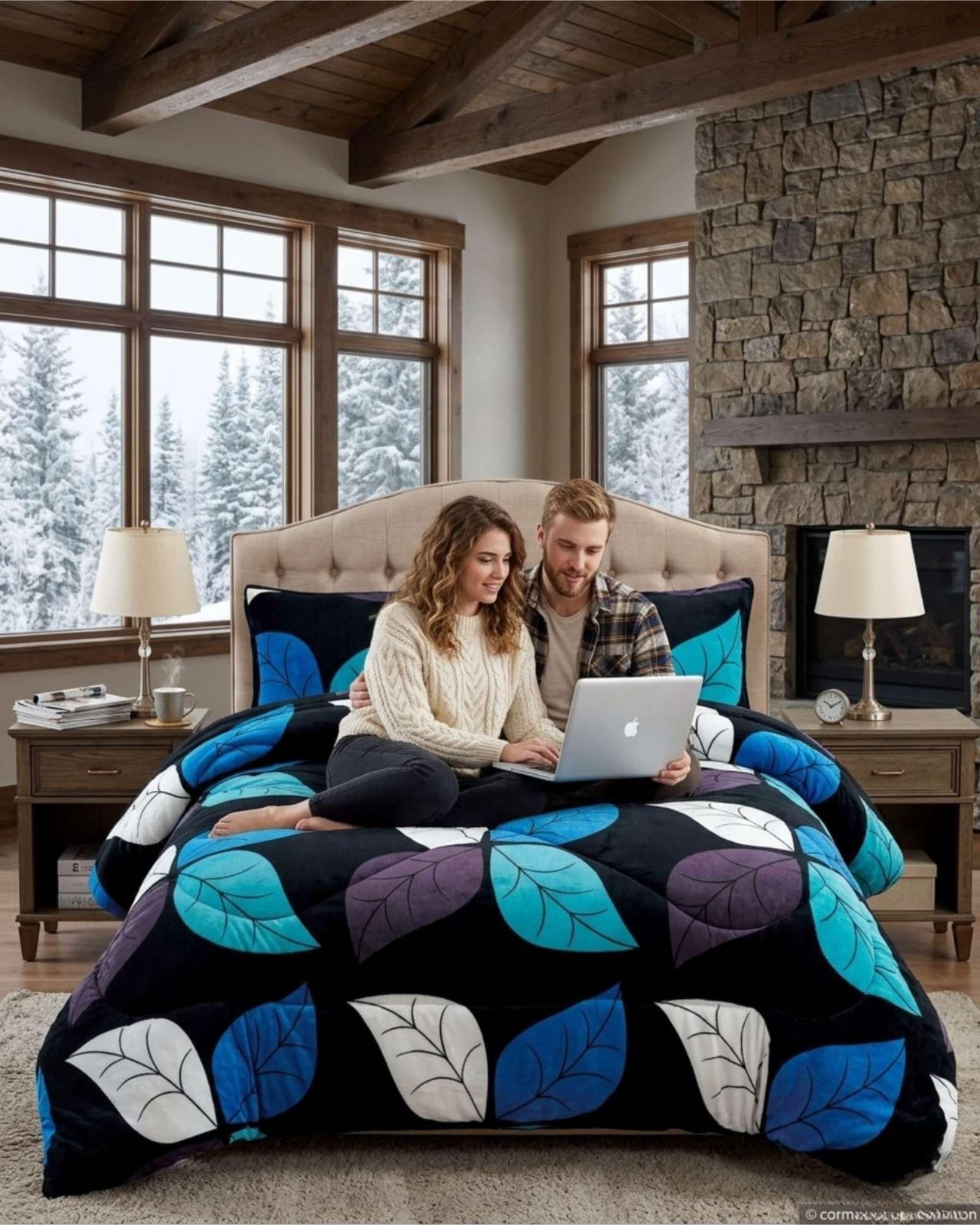 Plumón Térmico 2 Plazas Plush y Chiporro Extra Cálido Invierno A3-4