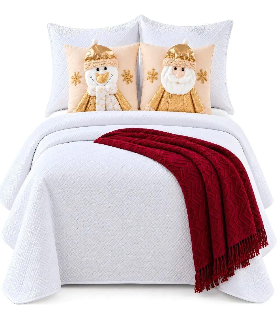 Set de Cama Navideño con Cubrecamas y 2 Fundas de Cojin King m25-2
