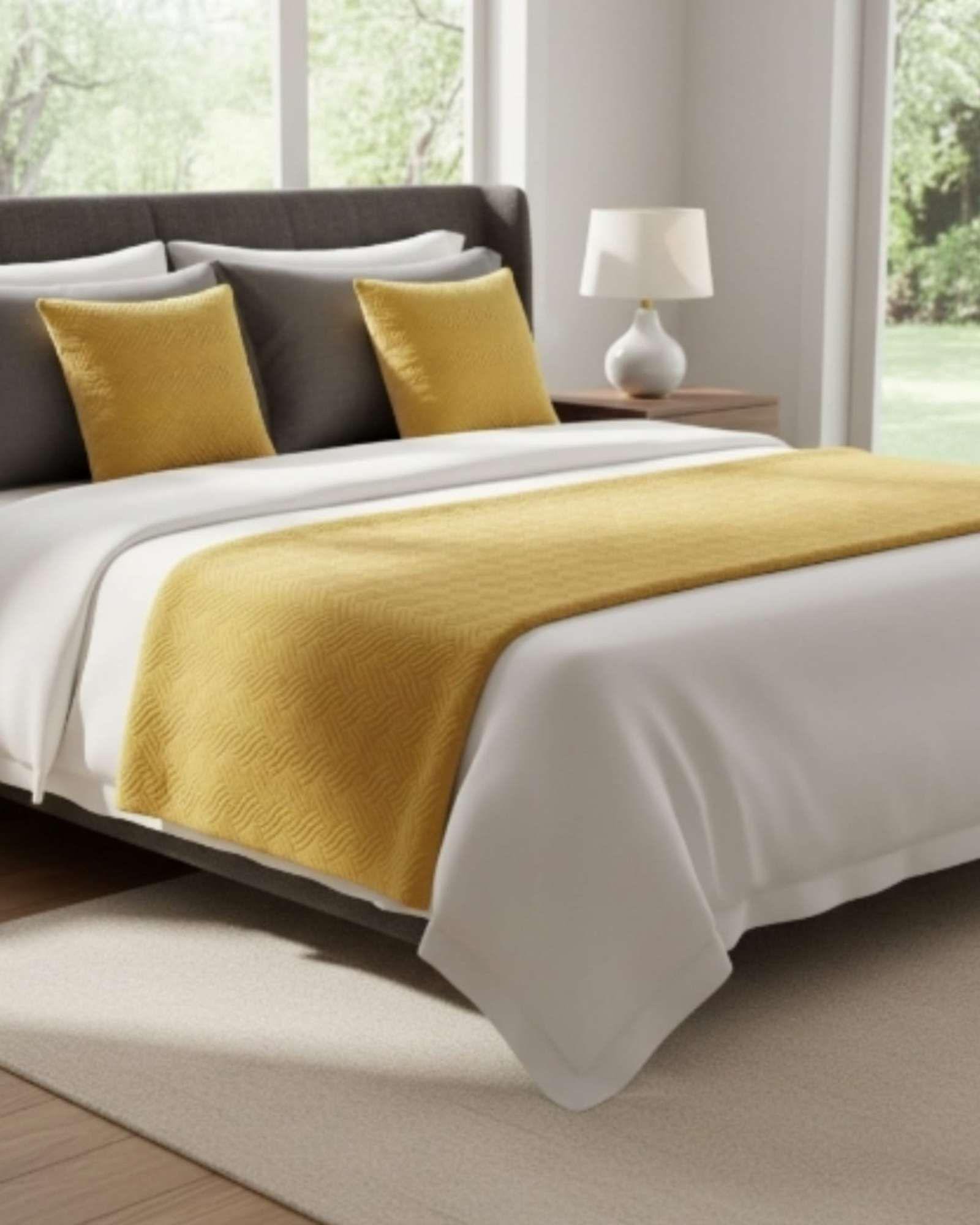 Set de Pieceras Plush + Fundas de Cojin 45×45 amarillo-3