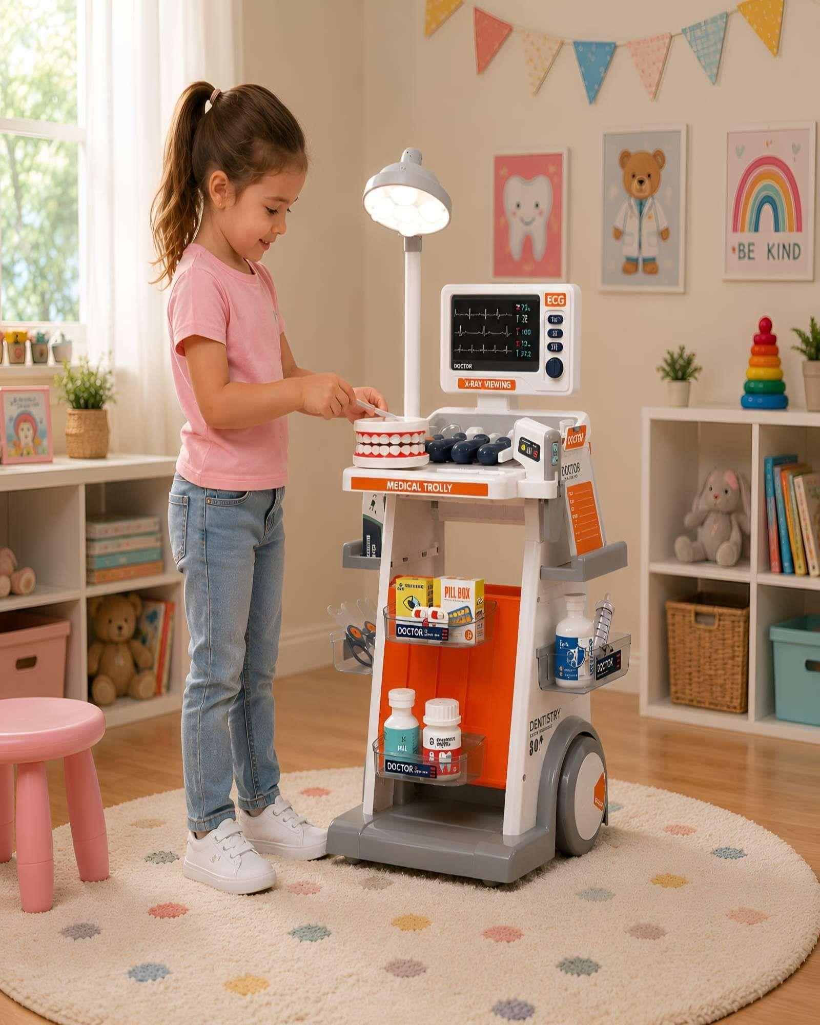 Set de Juego Médico y Odontológico Medical Trolly  30 Piezas-2