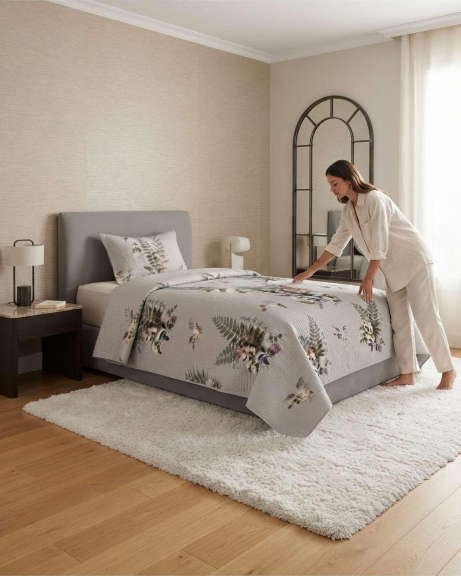 Cubrecama Quilt de Verano 1.5 Plazas Microfibra Ultra Liviano + 1 Funda 06-0