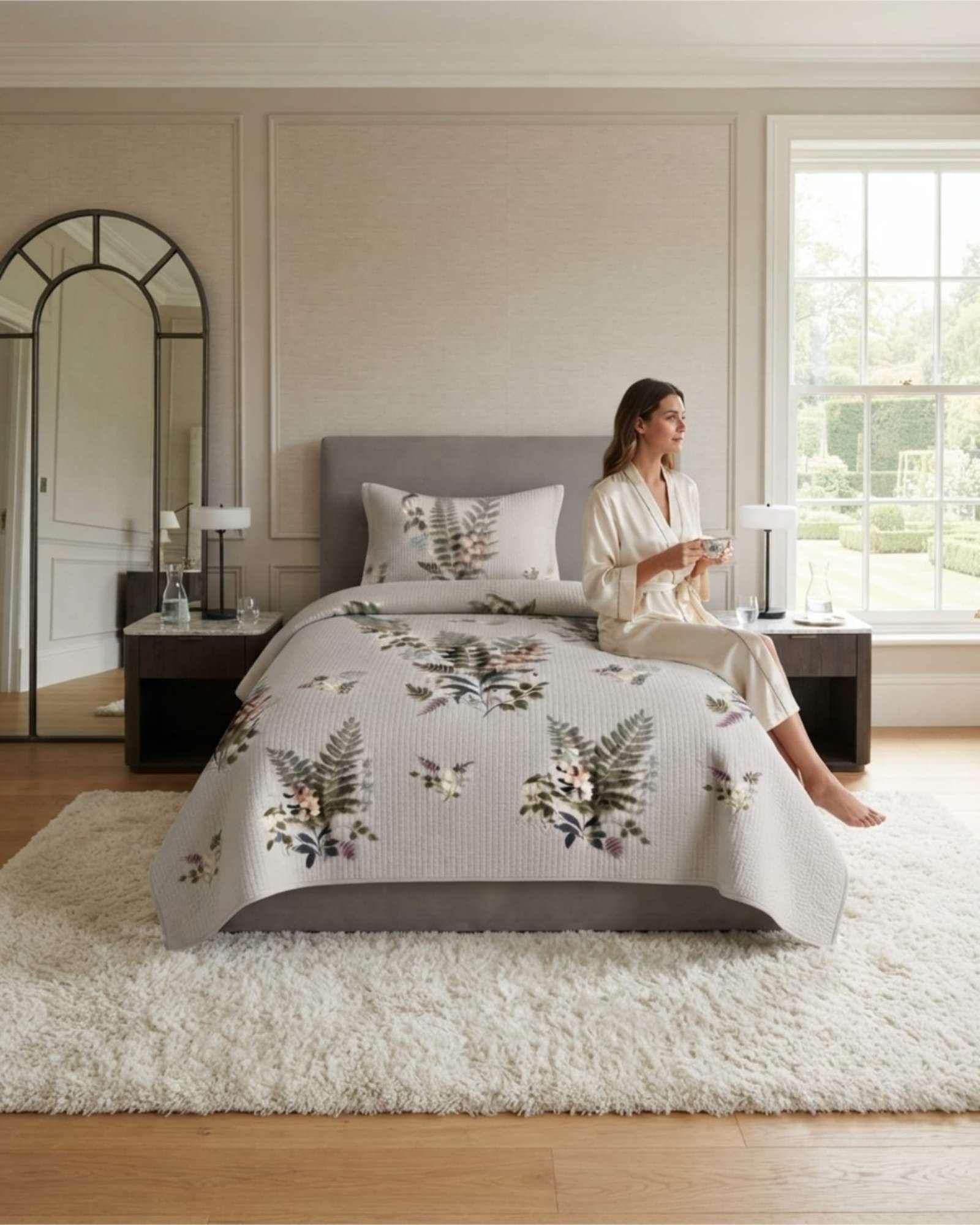 Cubrecama Quilt de Verano 1.5 Plazas Microfibra Ultra Liviano + 1 Funda 06-1
