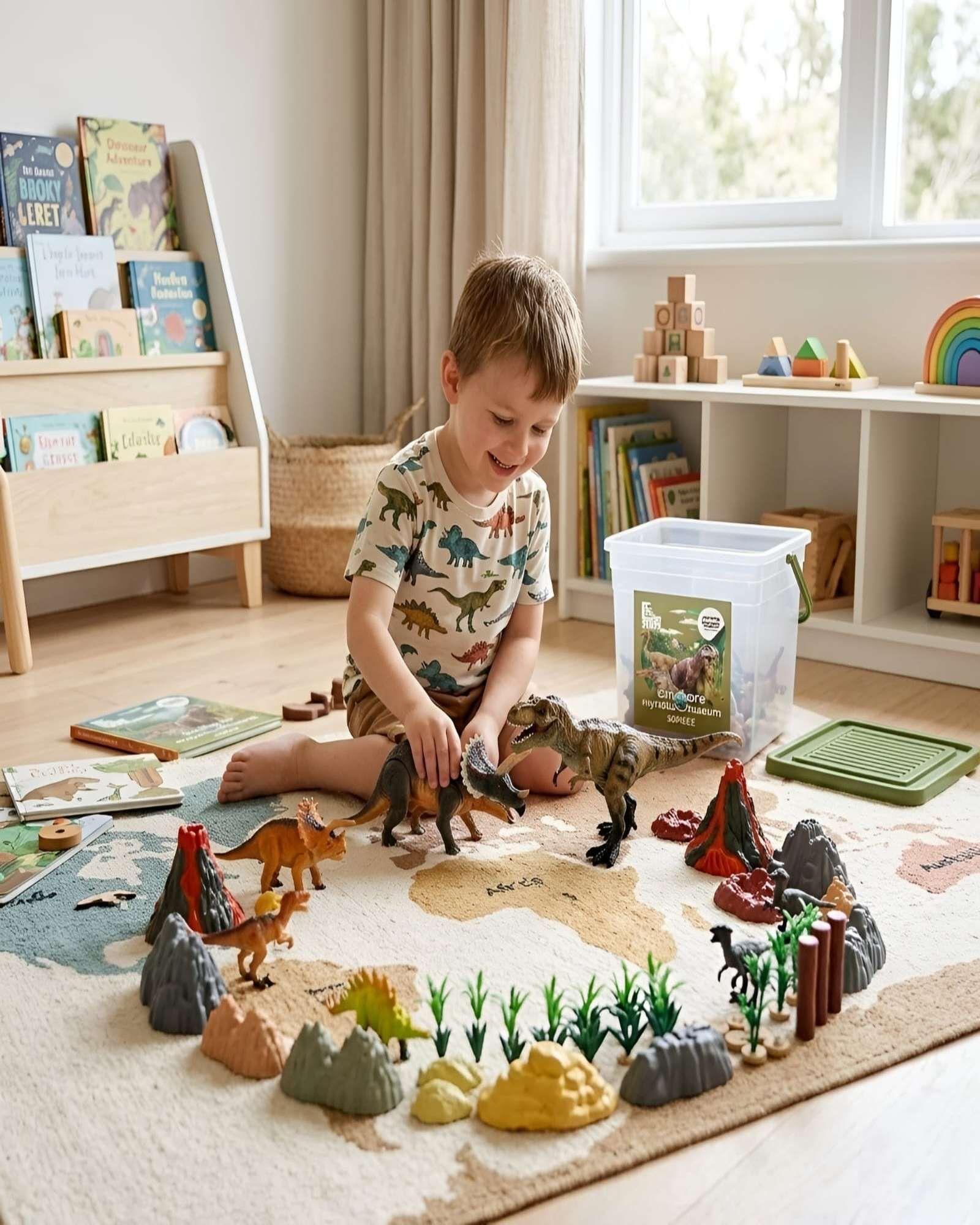 Balde de Dinosaurios de Juguete Set 50 Piezas Didactico-1