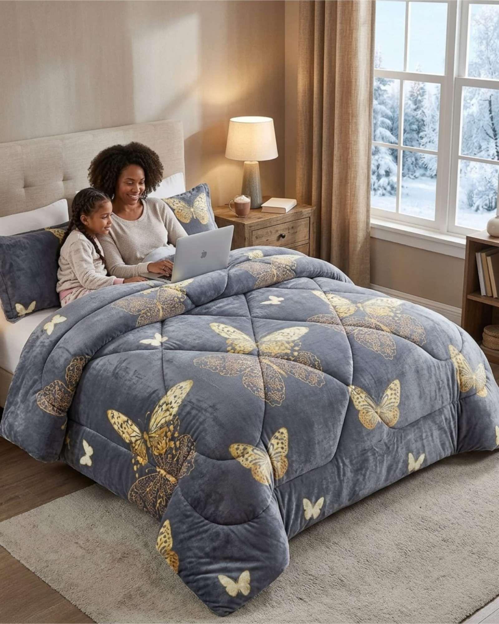 Plumón Térmico 2 Plazas Plush y Chiporro Extra Cálido Invierno A24-3