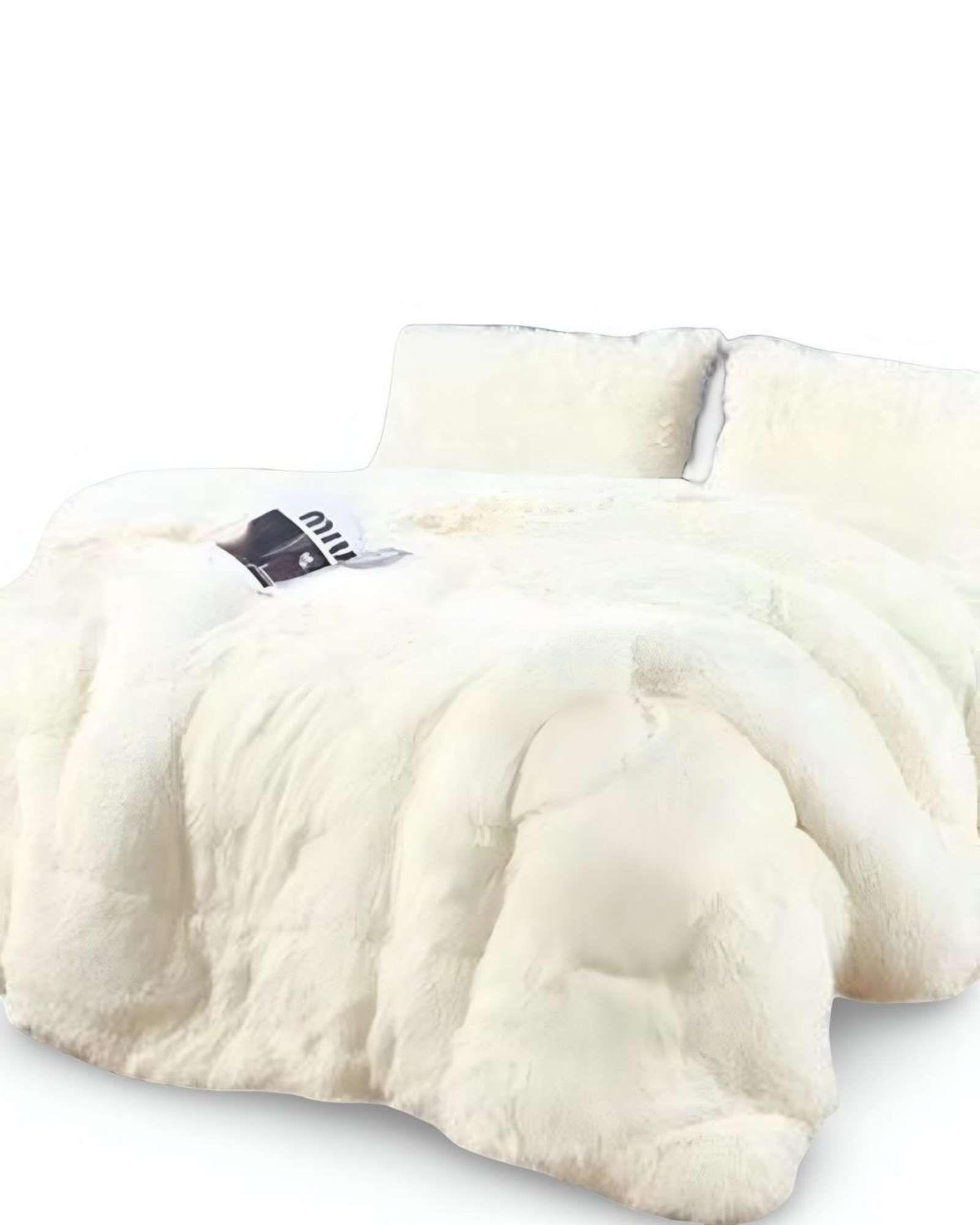 COBERTOR ELEGANTE CHIPORRO UNICOLOR PELUDO DE INVIERNO PLAZA Y MEDIA S60-2