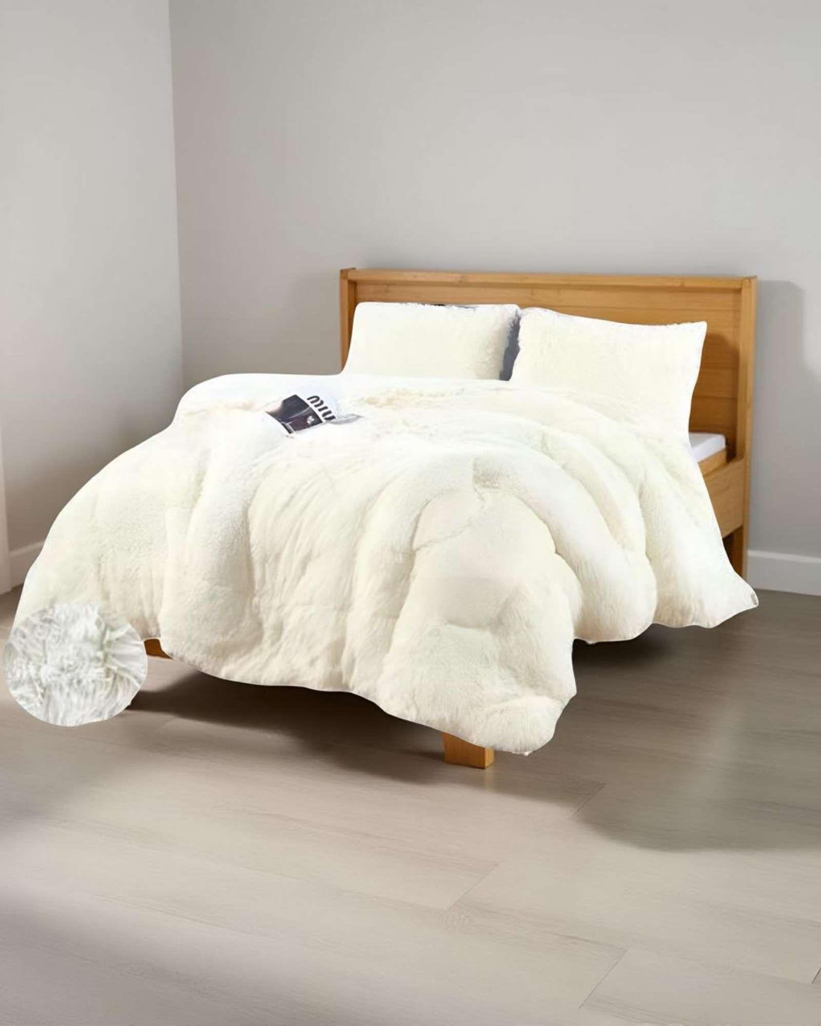 COBERTOR ELEGANTE CHIPORRO UNICOLOR PELUDO DE INVIERNO PLAZA Y MEDIA S60-3
