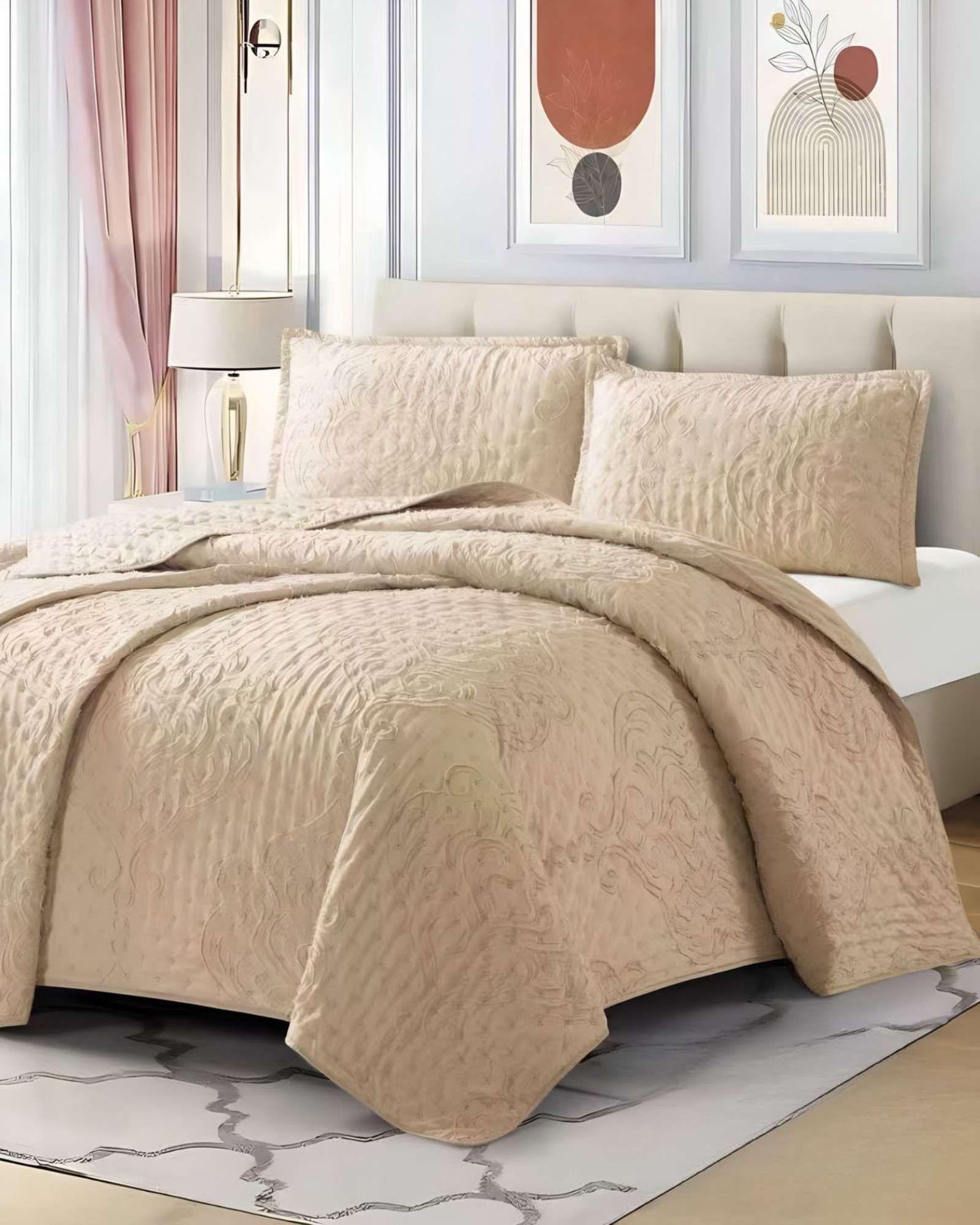 CUBRECAMA QUILT TUFTING DE LUJO SUAVE 2 PLAZAS p07-3