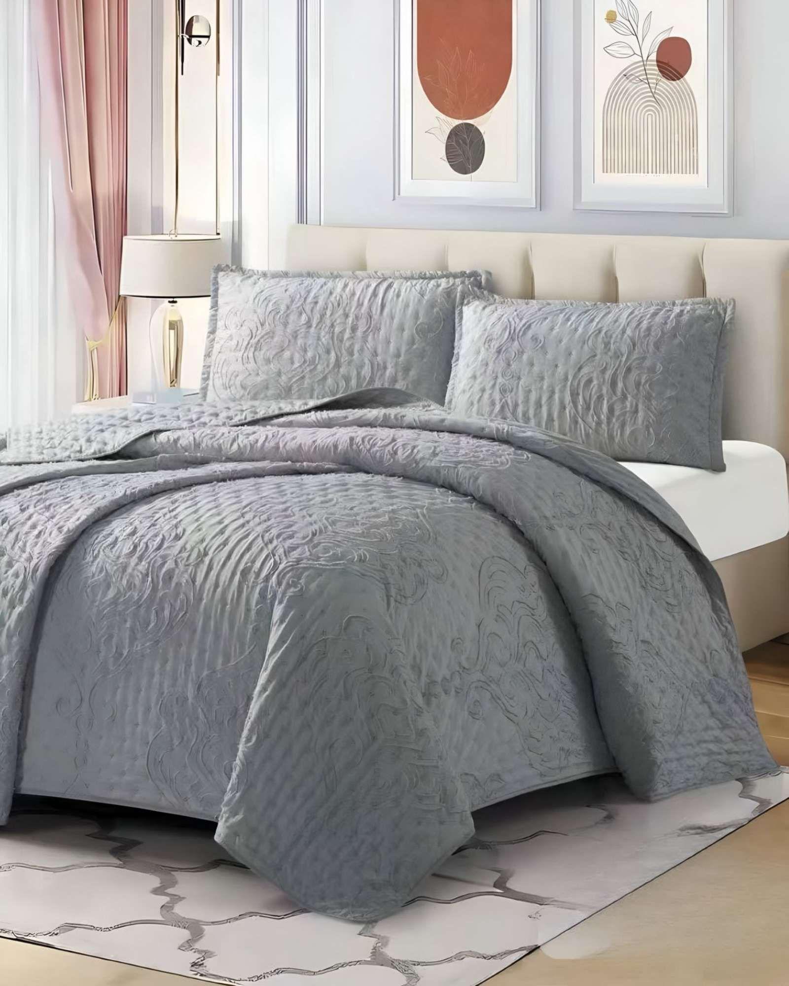 CUBRECAMA QUILT TUFTING DE LUJO SUAVE KING t07-3