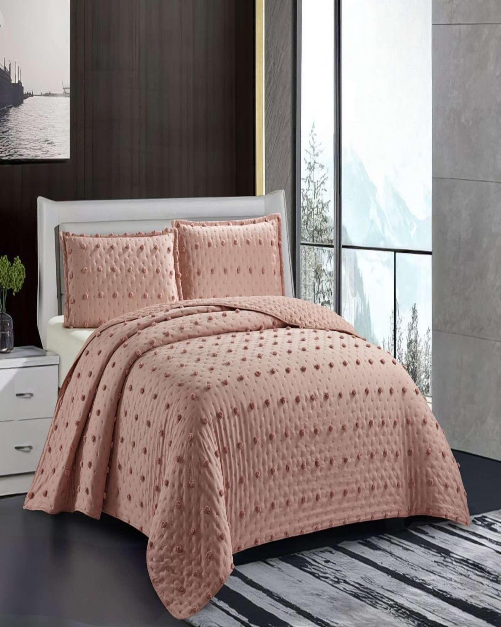 CUBRECAMA QUILT TUFTING DE LUJO SUAVE PLAZA Y MEDIA p002-2