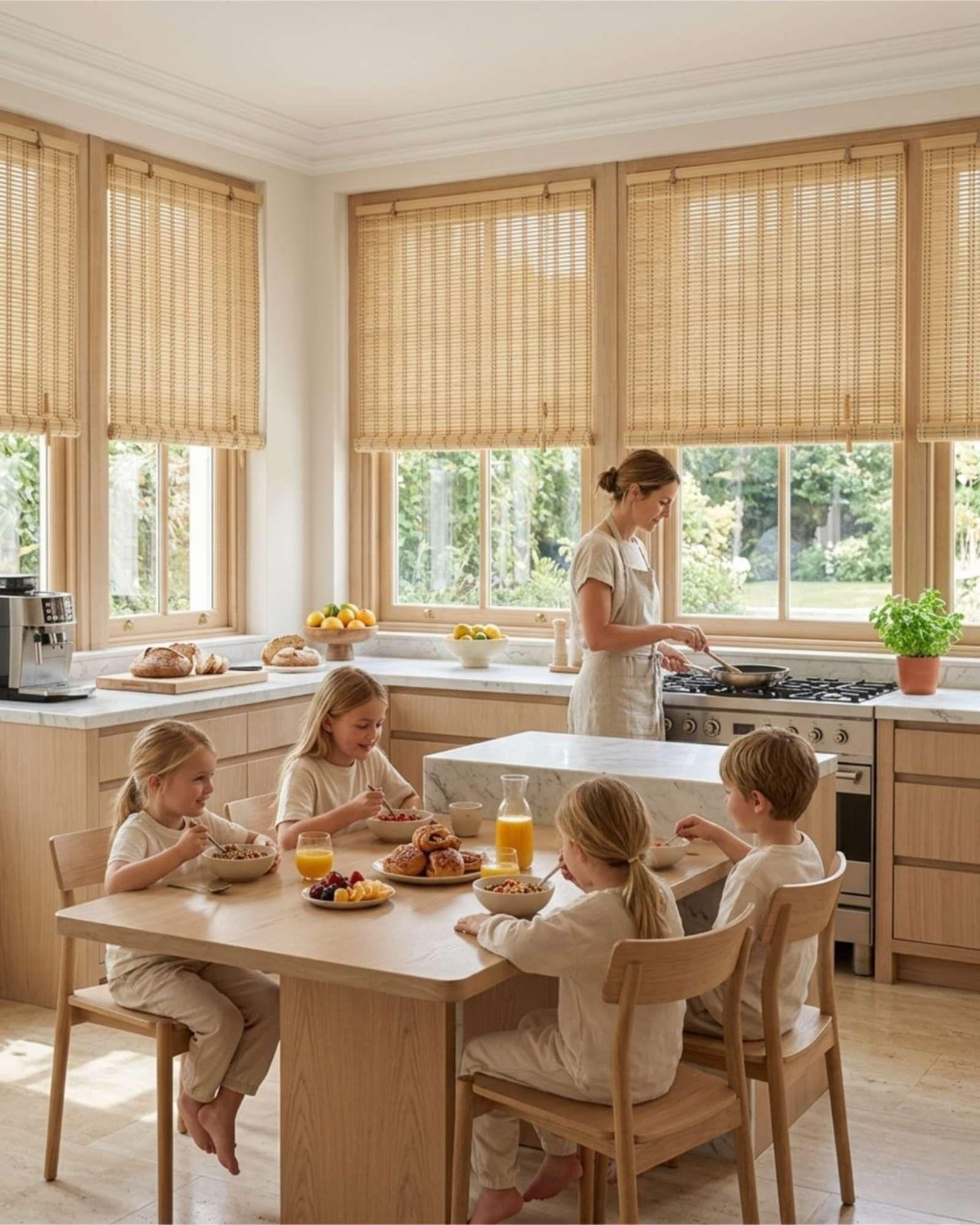 Cortina Roller De Bambu Diseño Natural 180x180cm m4-2