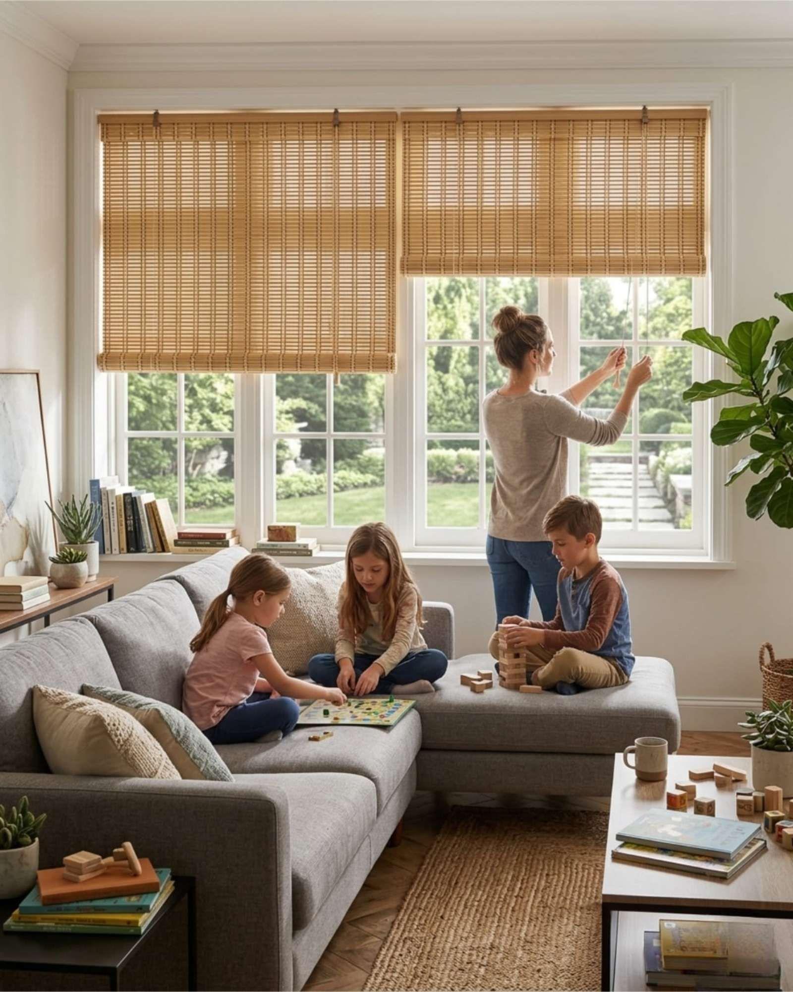 Cortina Roller De Bambu Diseño Natural 180x180cm m4-3