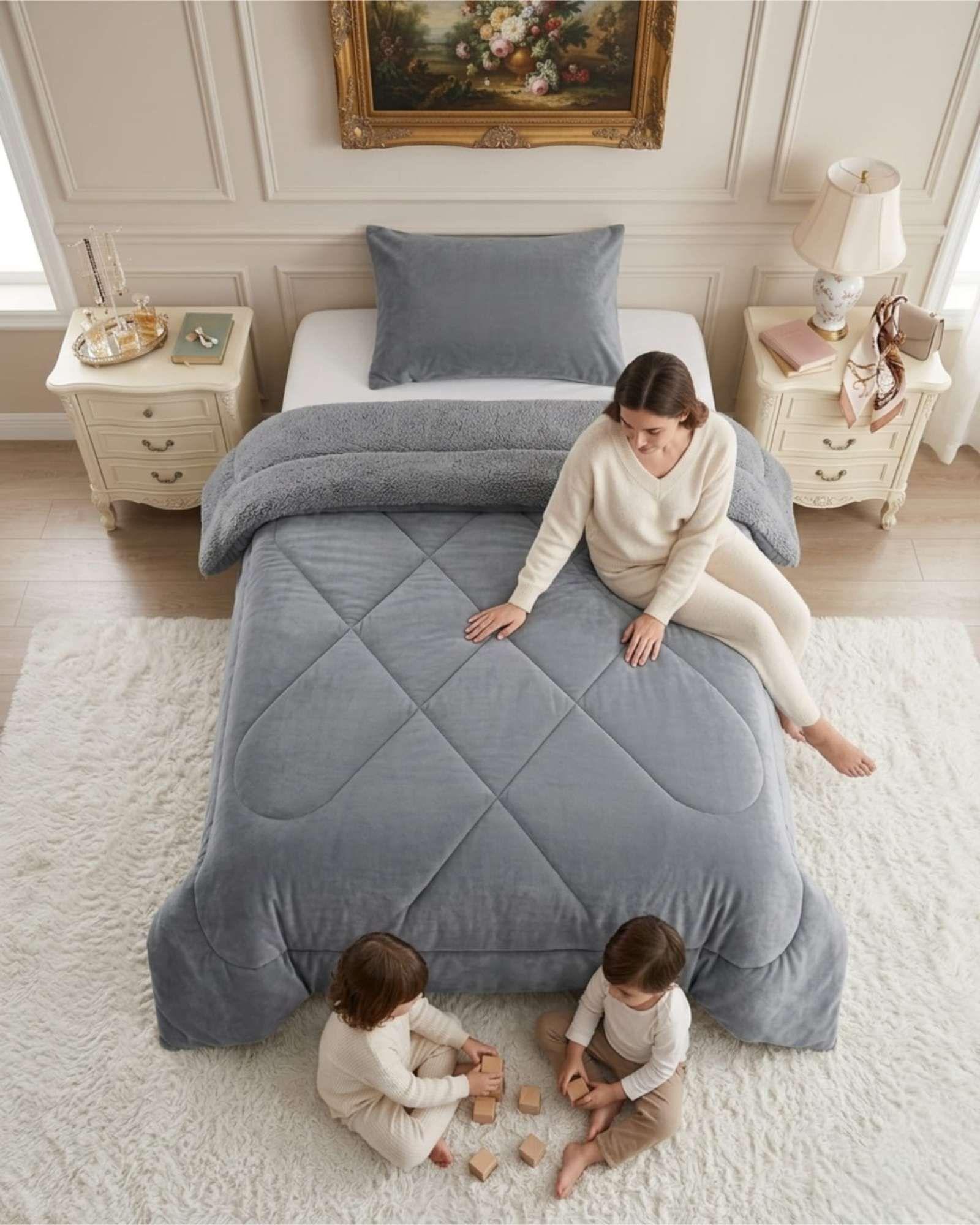 Cubrecama Plush Con Chiporro Plazas y media Quilt Térmico 04-2