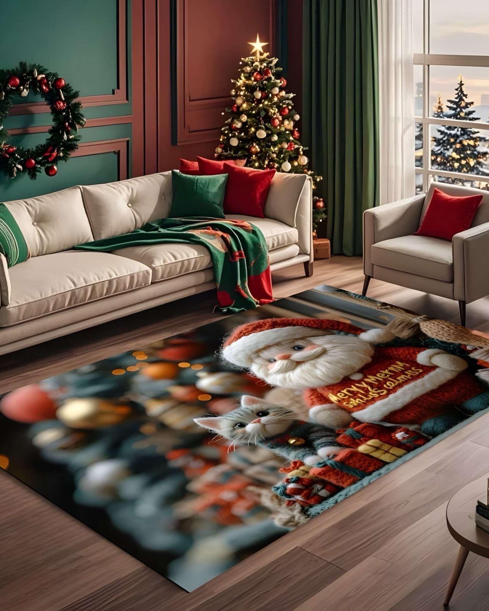 ALFOMBRA NAVIDAD PARA LIVING O COMEDOR 240cm 200cm A06-3