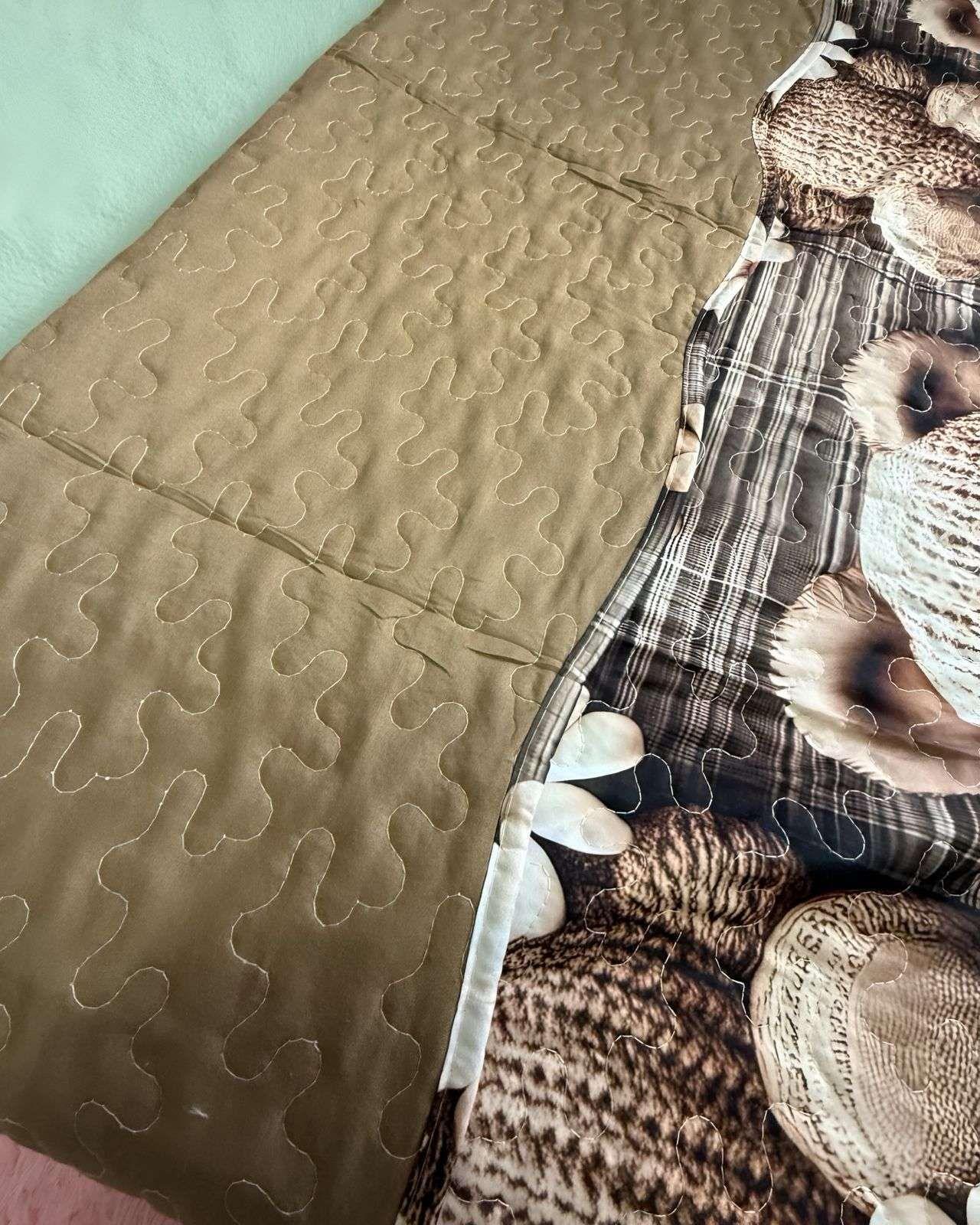 CUBRECAMA QUILT DE VERANO NIÑA NIÑO INFANTIL OSO CAFÉ-3