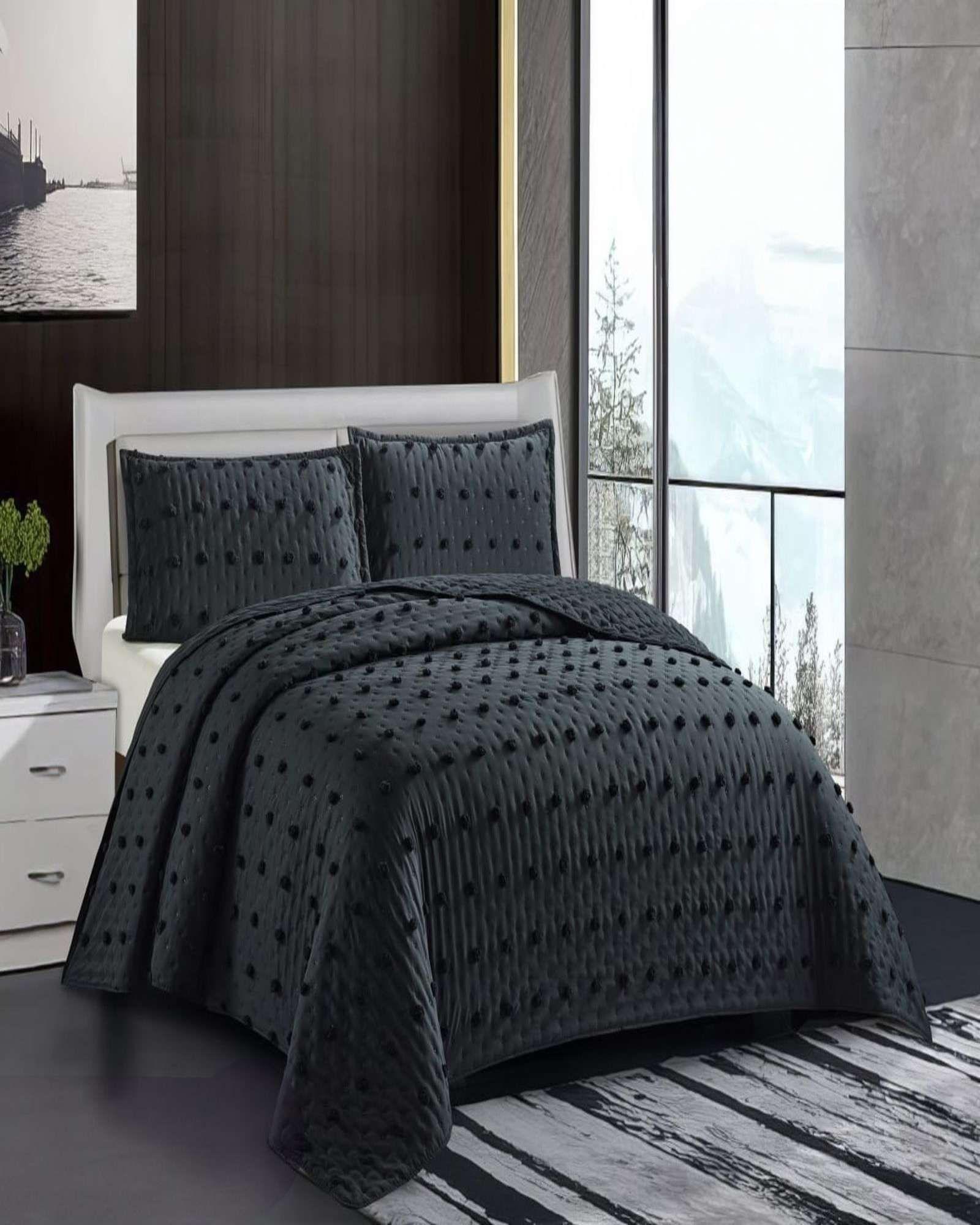 CUBRECAMA QUILT TUFTING DE LUJO SUAVE PLAZA Y MEDIA p001-2