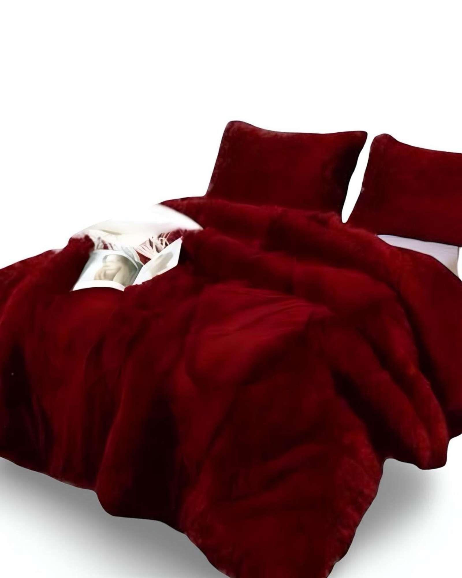 COBERTOR ELEGANTE CHIPORRO UNICOLOR PELUDO DE INVIERNO PLAZA Y MEDIA S62-2