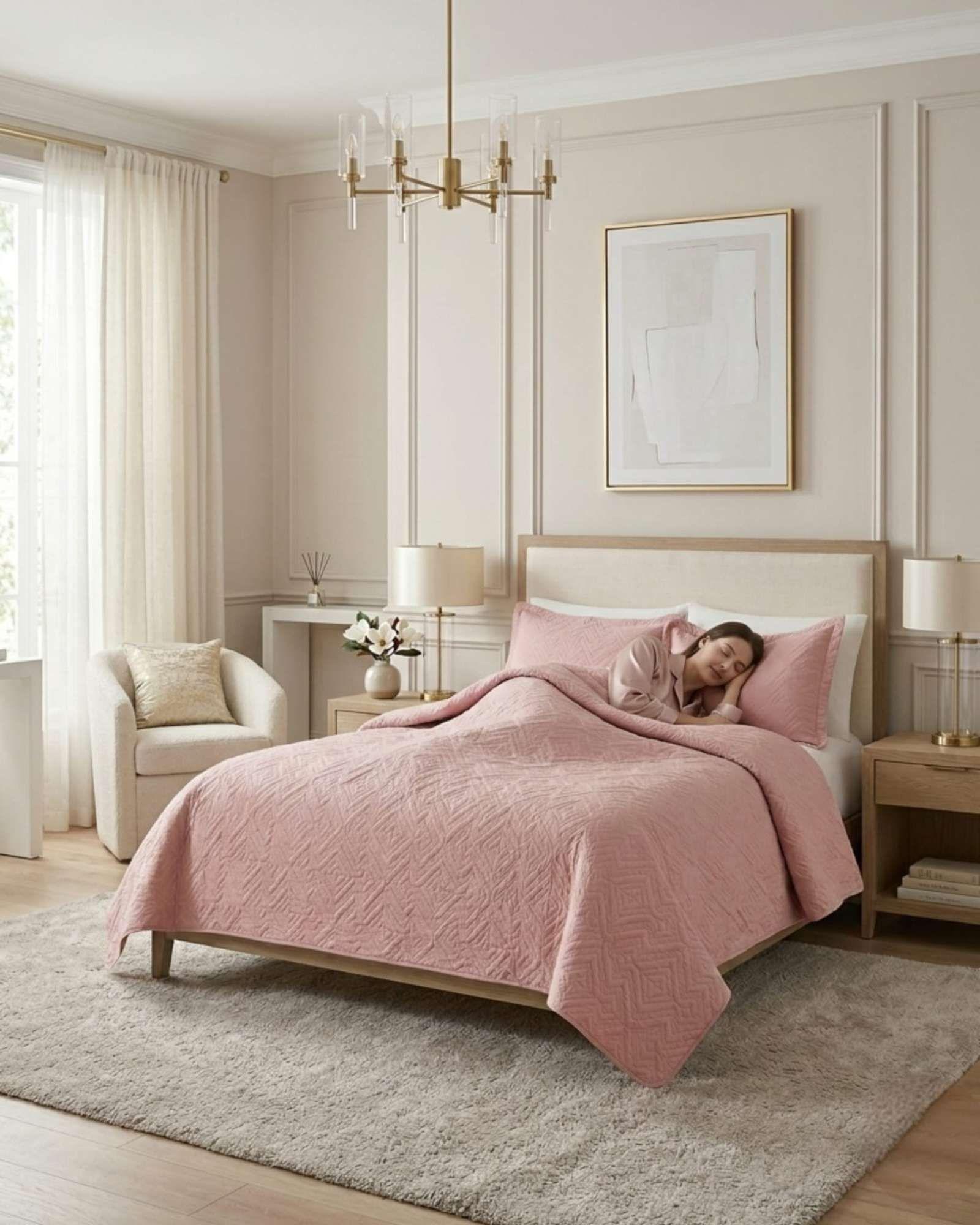 Quilt de Verano Transpirable, Ligero y Elegante 2  plaza  color gris-4