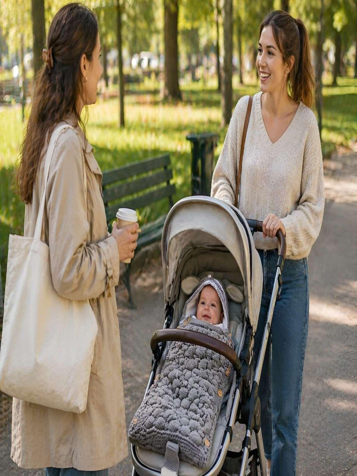 Saco de Dormir para Bebe con Capota y Forro cálido tejido gris-4