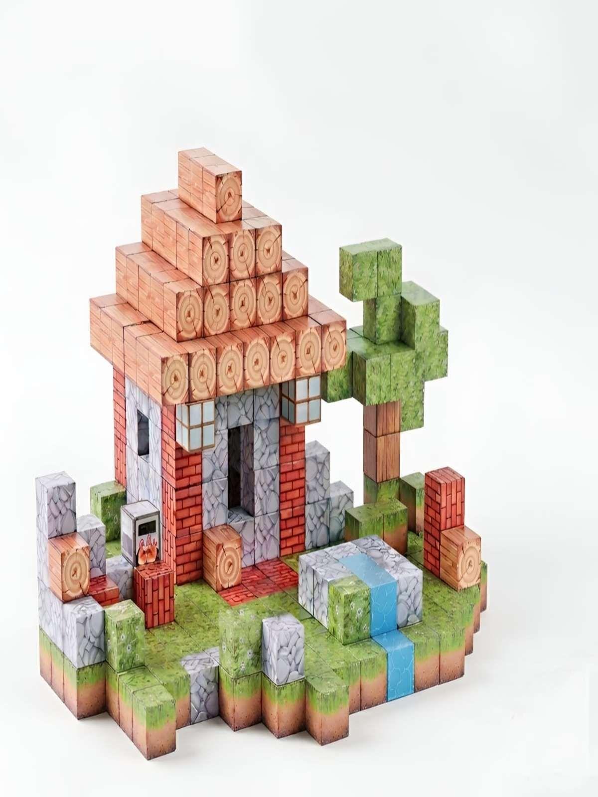 Cubos Magnéticos de Construcción 312 Piezas Tipo Minecraft-2