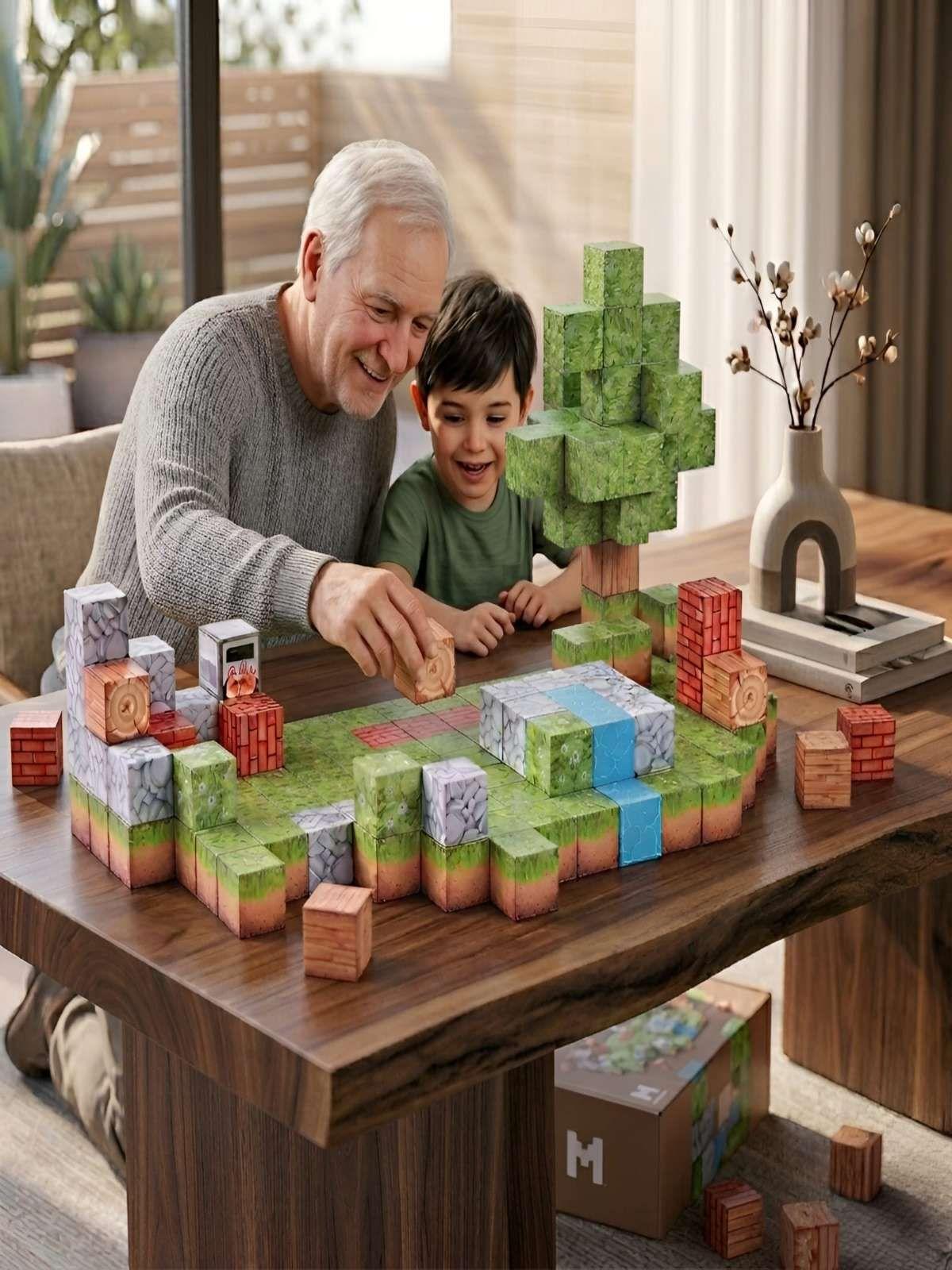 Cubos Magnéticos de Construcción 312 Piezas Tipo Minecraft-4