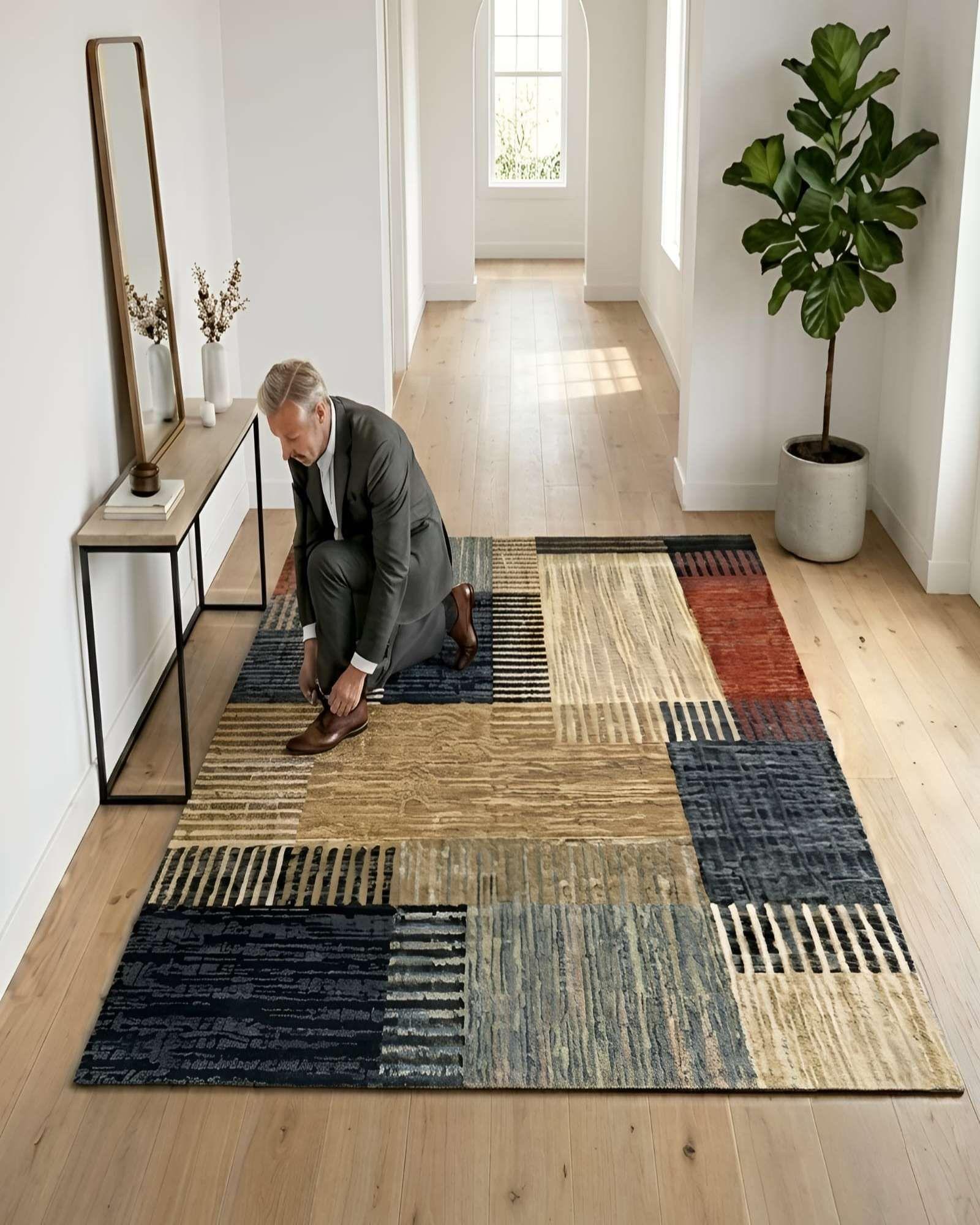 Alfombra de Diseño Geométrico Contemporáneo 200cmx240cm 03-1
