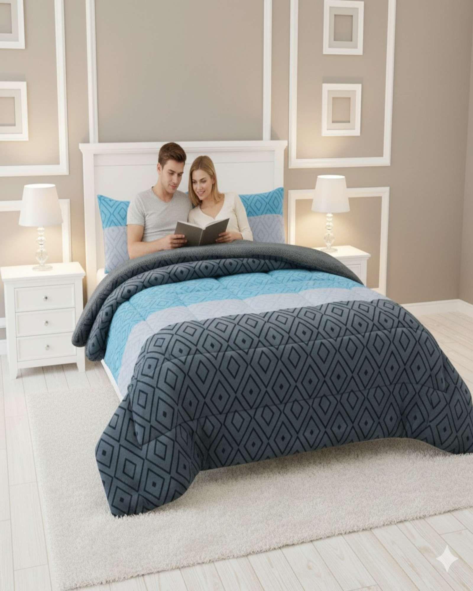 Cubrecama de invierno Plush y Chiporro - color azul King-2