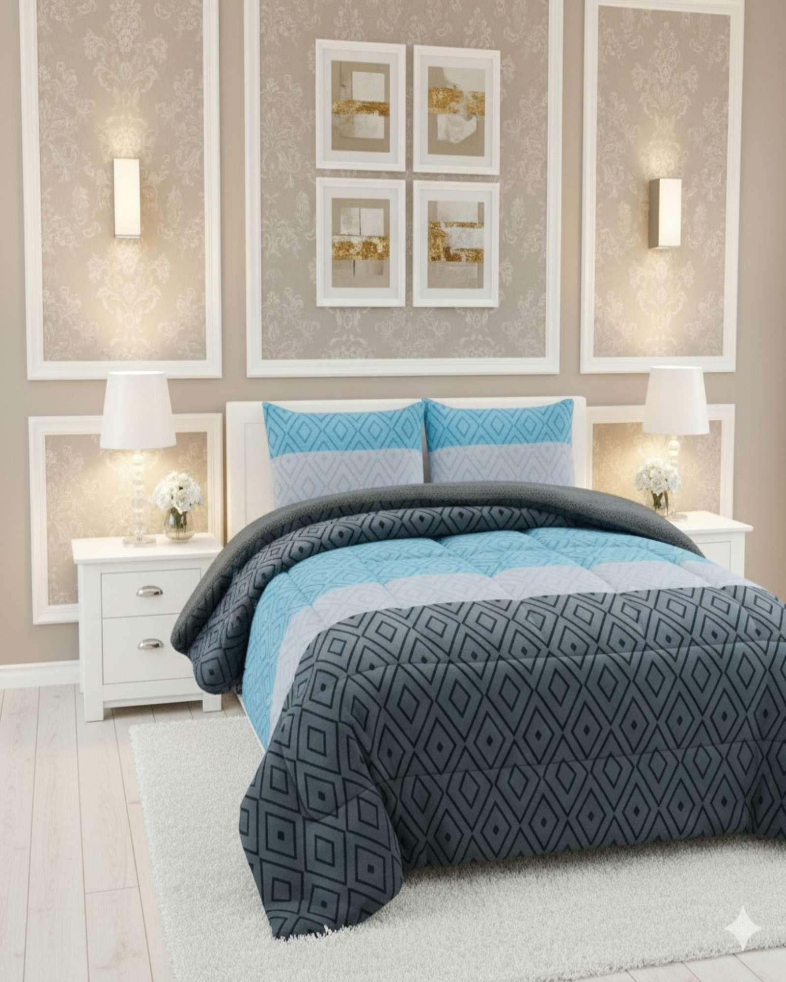 Cubrecama de invierno Plush y Chiporro - color azul King-3