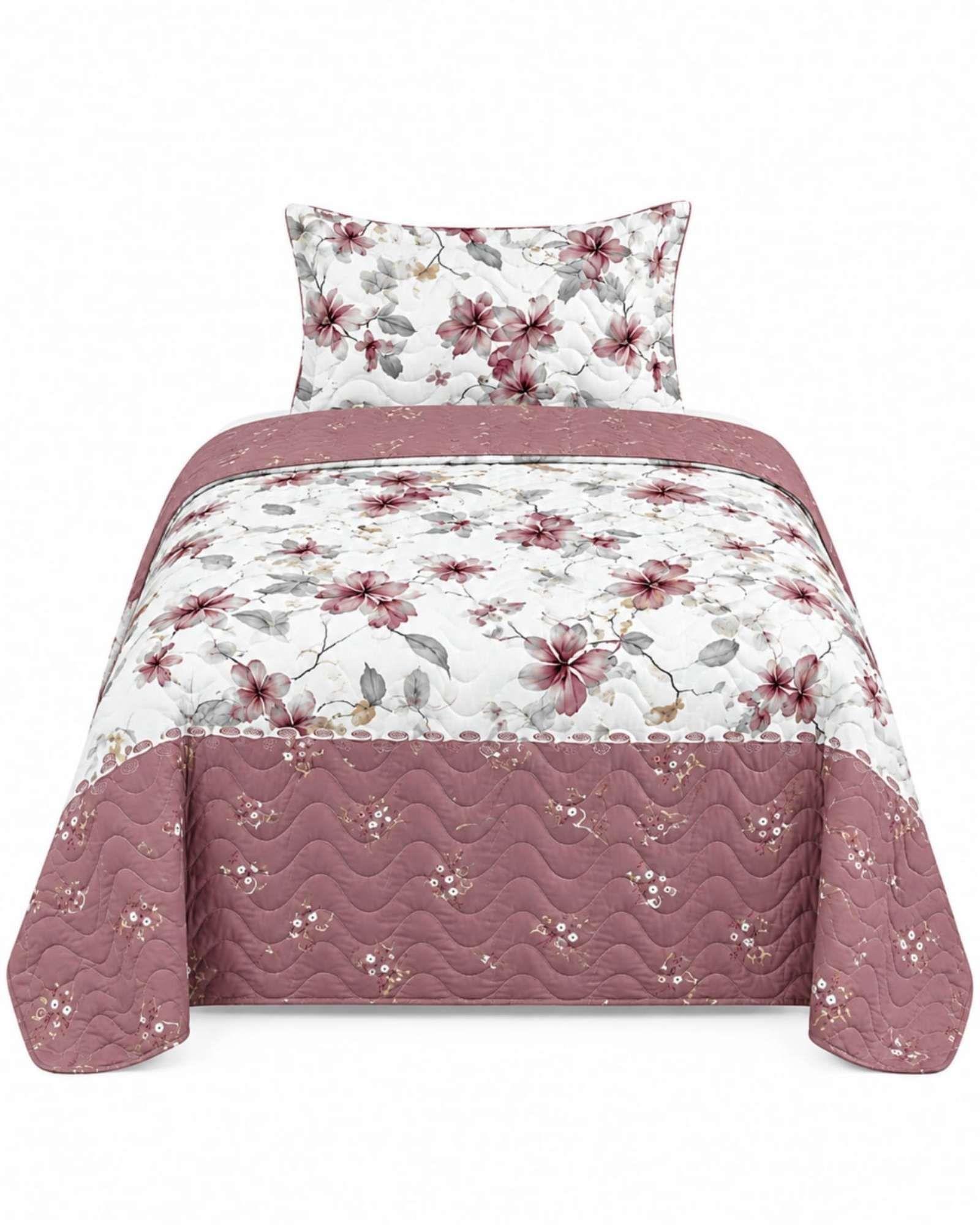 Juego Cubrecama Quilt Verano 1.5 Plazas + Juego De Sábanas 01-5