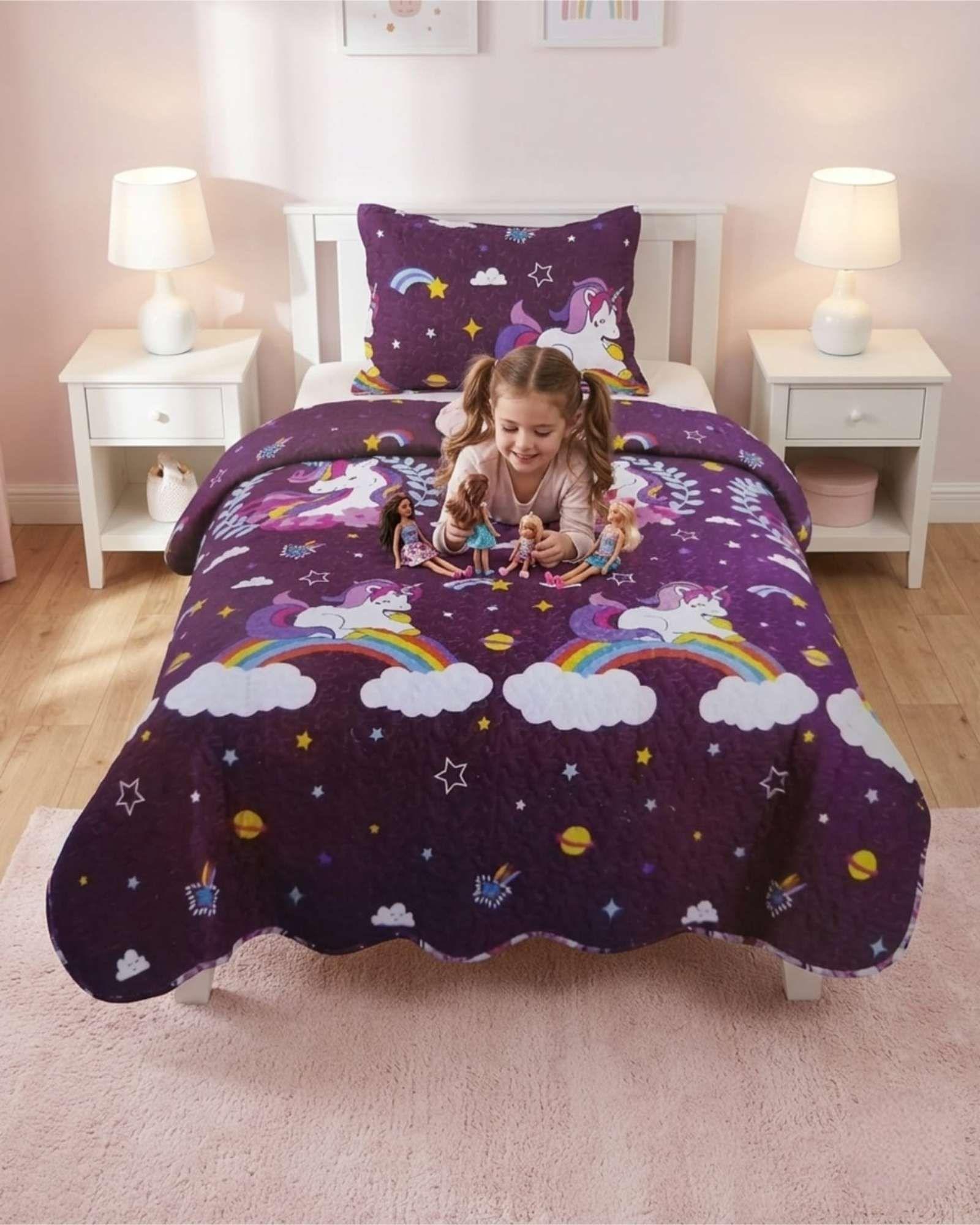 Cubrecama Quilt Verano Plaza Y Media Estampado Temática a2-0