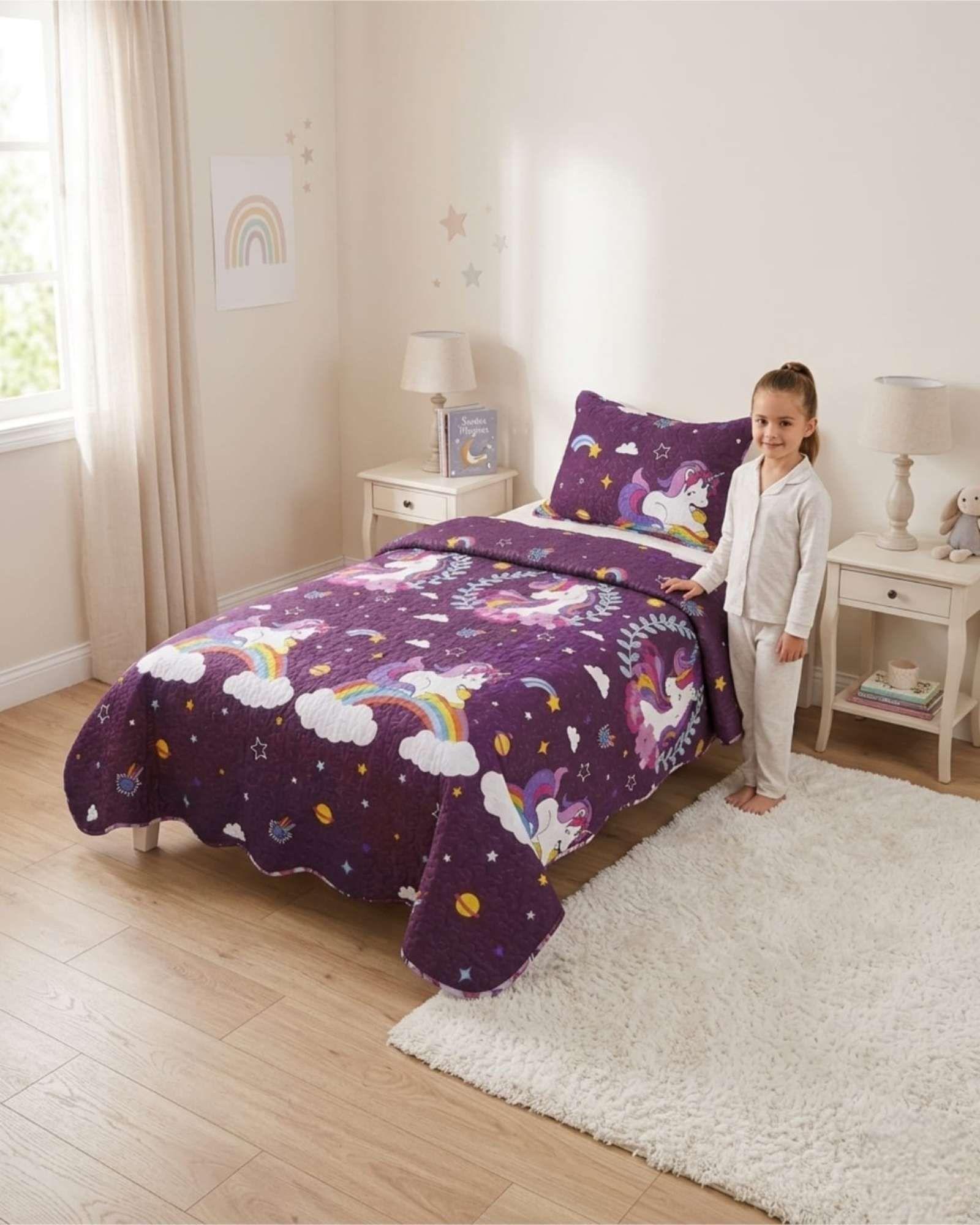 Cubrecama Quilt Verano Plaza Y Media Estampado Temática a2-4
