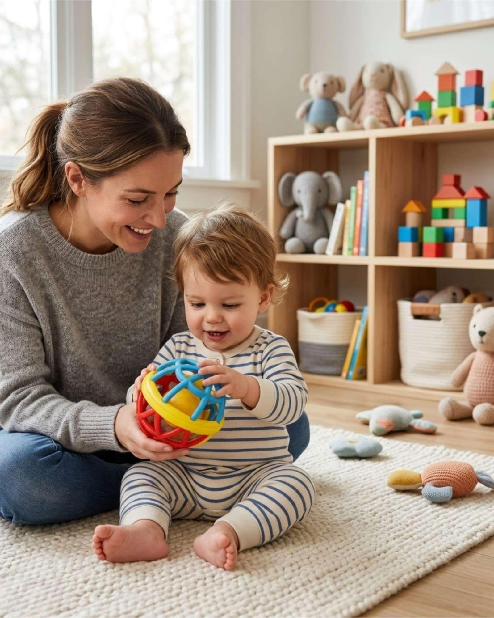 Pelota Sonajero Para Bebe De Agarre Facil 0-6 Meses-1