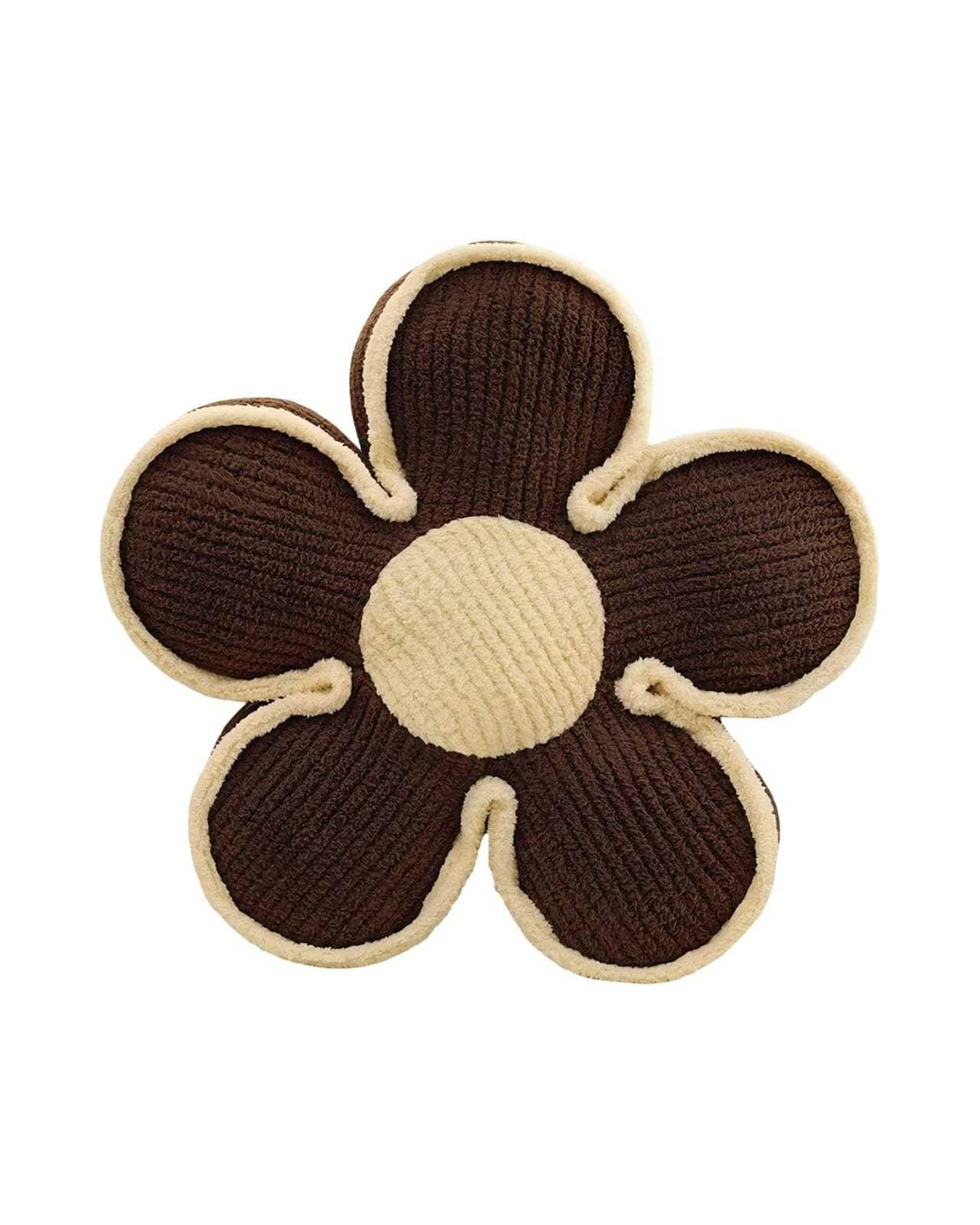 Set de 4 Cojines De Flor Extra Suave 50cm Máximo Confort Y Estilo café-2