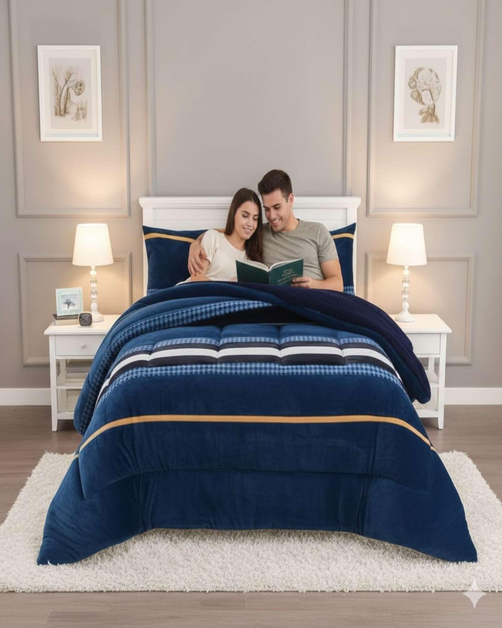 Cubrecama Premium Plush y Chiporro - Invierno King-1