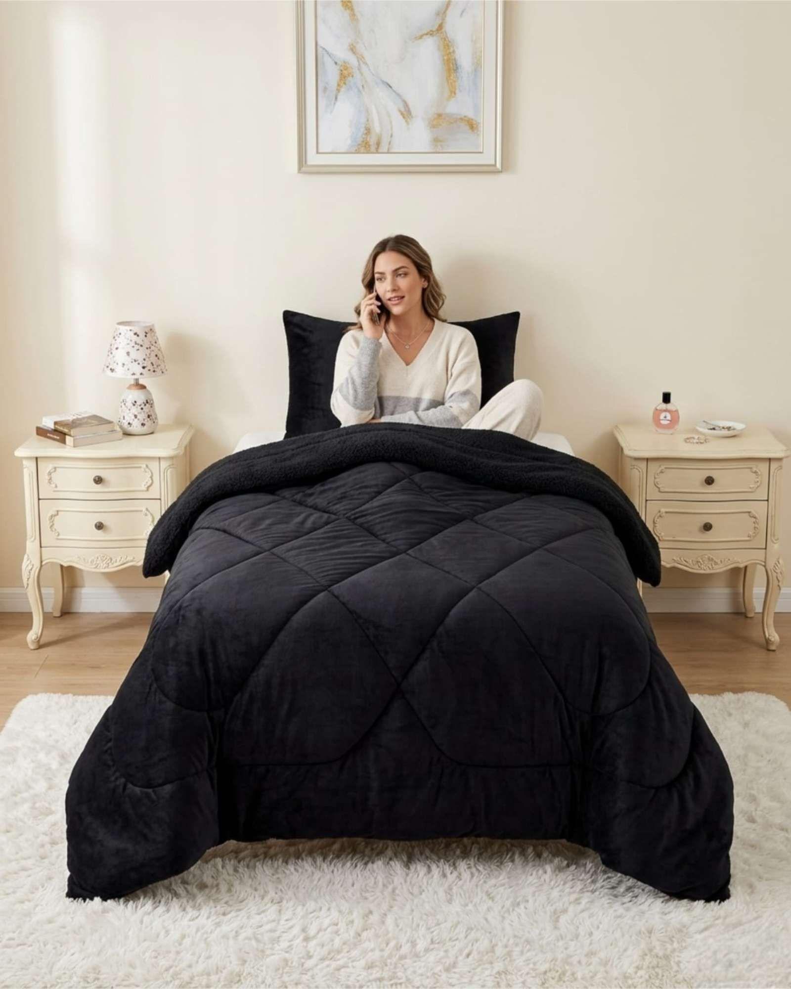 Cubrecama Plush Con Chiporro Plazas y media Quilt Térmico 06-3