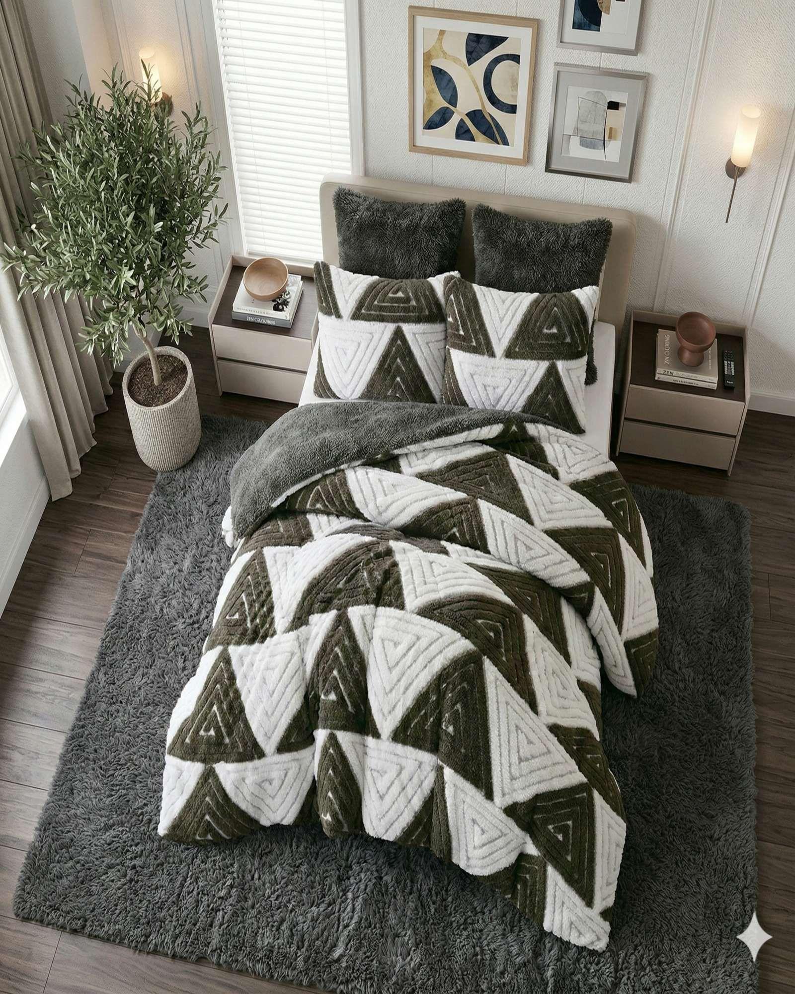 Cubrecama Plaza y Media Invierno Jacquard Cutting Premium Chiporro Extra Suave C-1-1