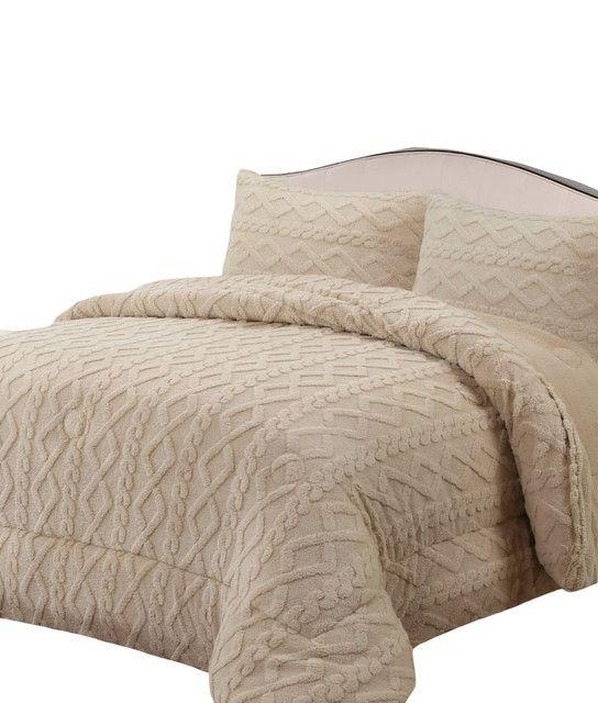 CUBRECAMA GRUESO PARA INVIERNO KING - SUPER KING  BEIGE 01-0