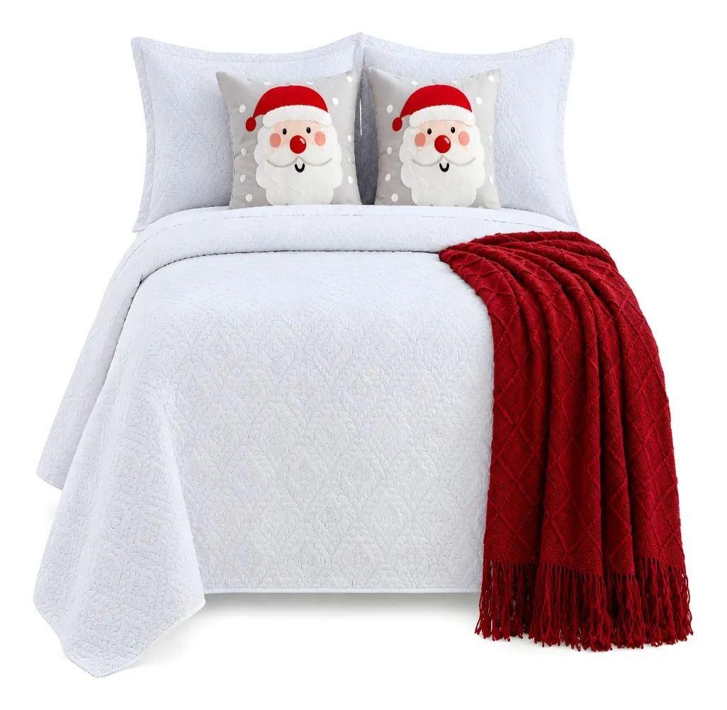 Set de Cama Navideño con Cubrecamas y 2 Fundas de Cojin 1.5 Plaza m7-1