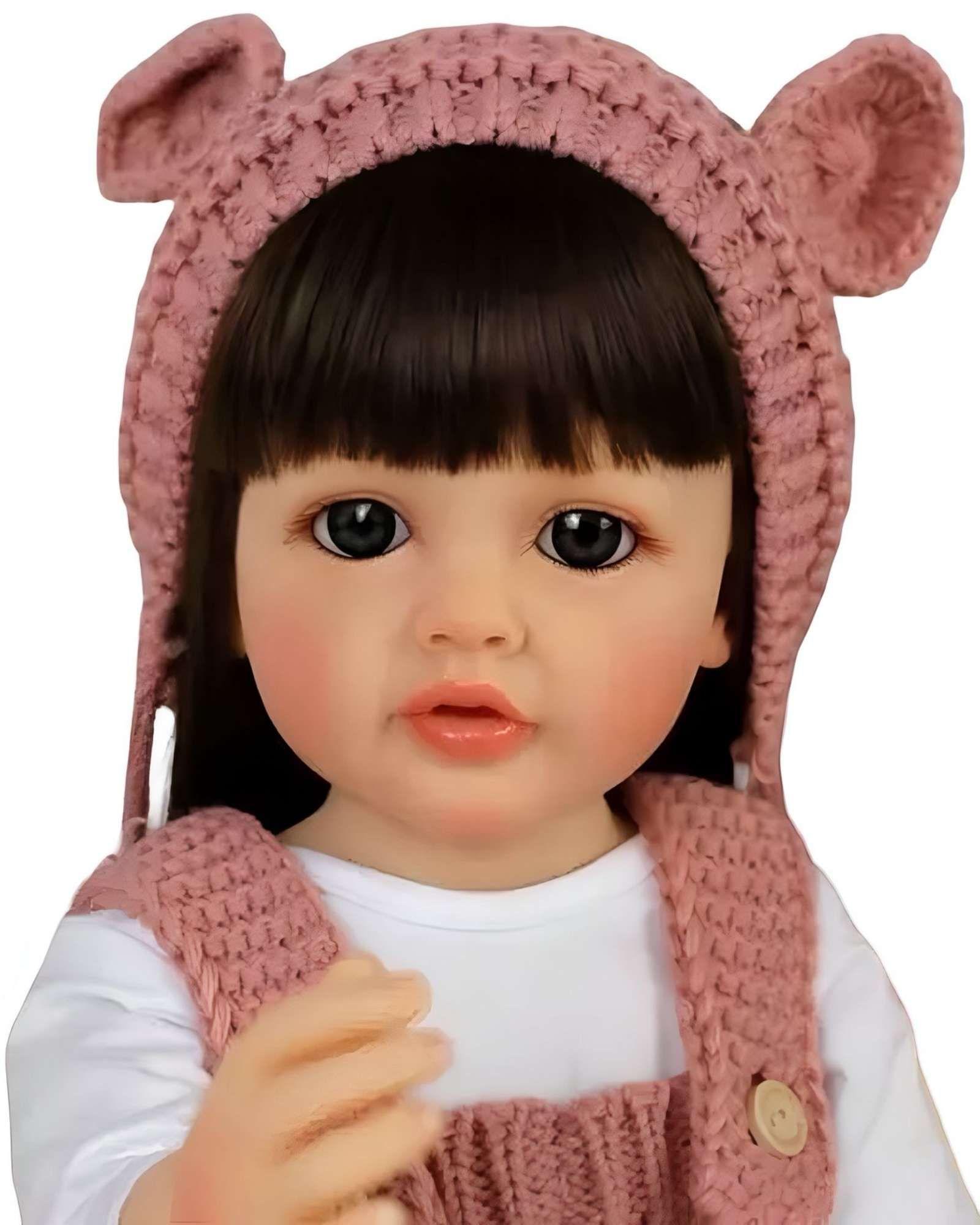 MUÑECA BEBÉ REALISTA DE 55 CM 100% SILICON CON VESTIDO W4-2