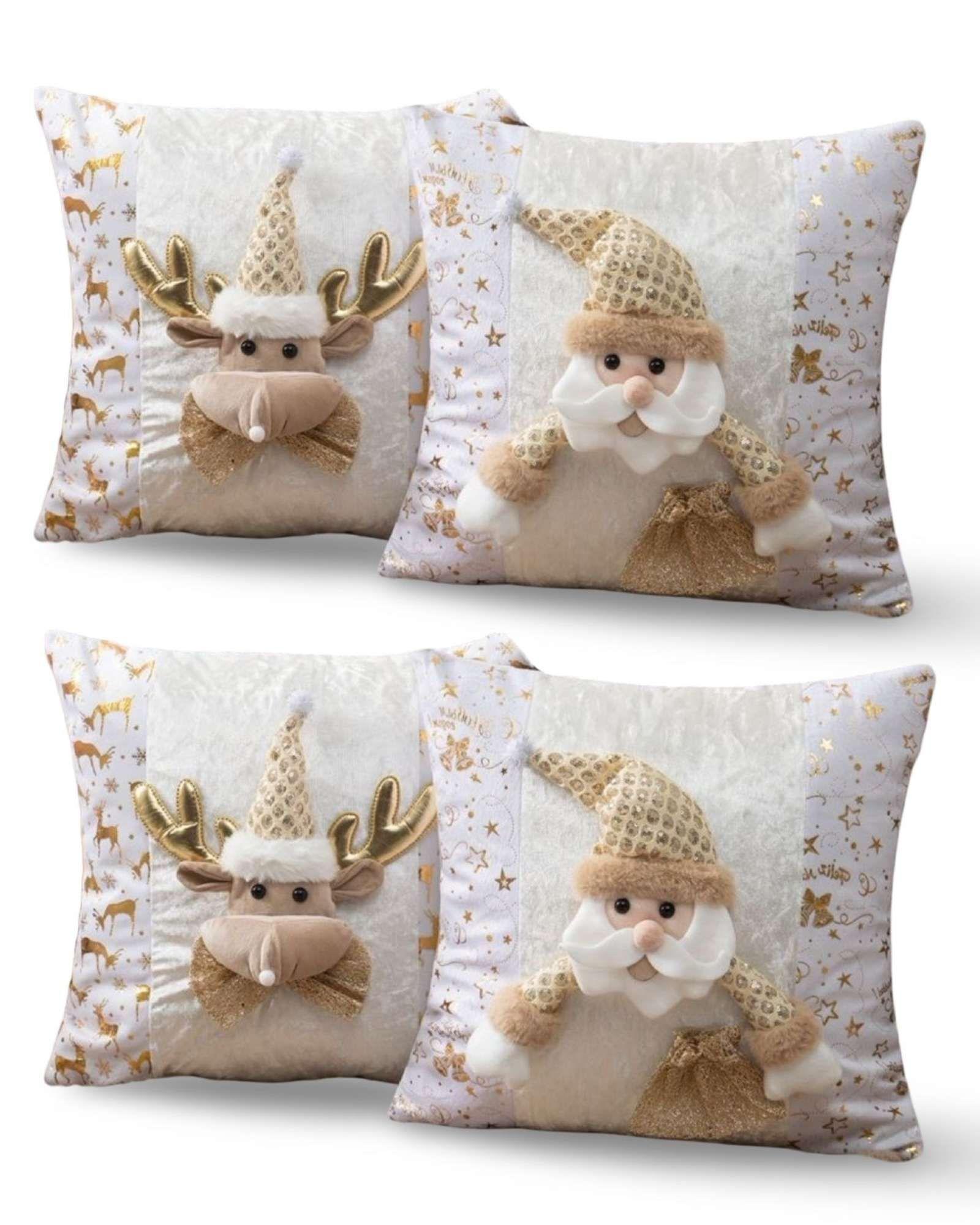 SET DE 4 FUNDAS DE COJIN PARA NAVIDAD 3D   B8-0