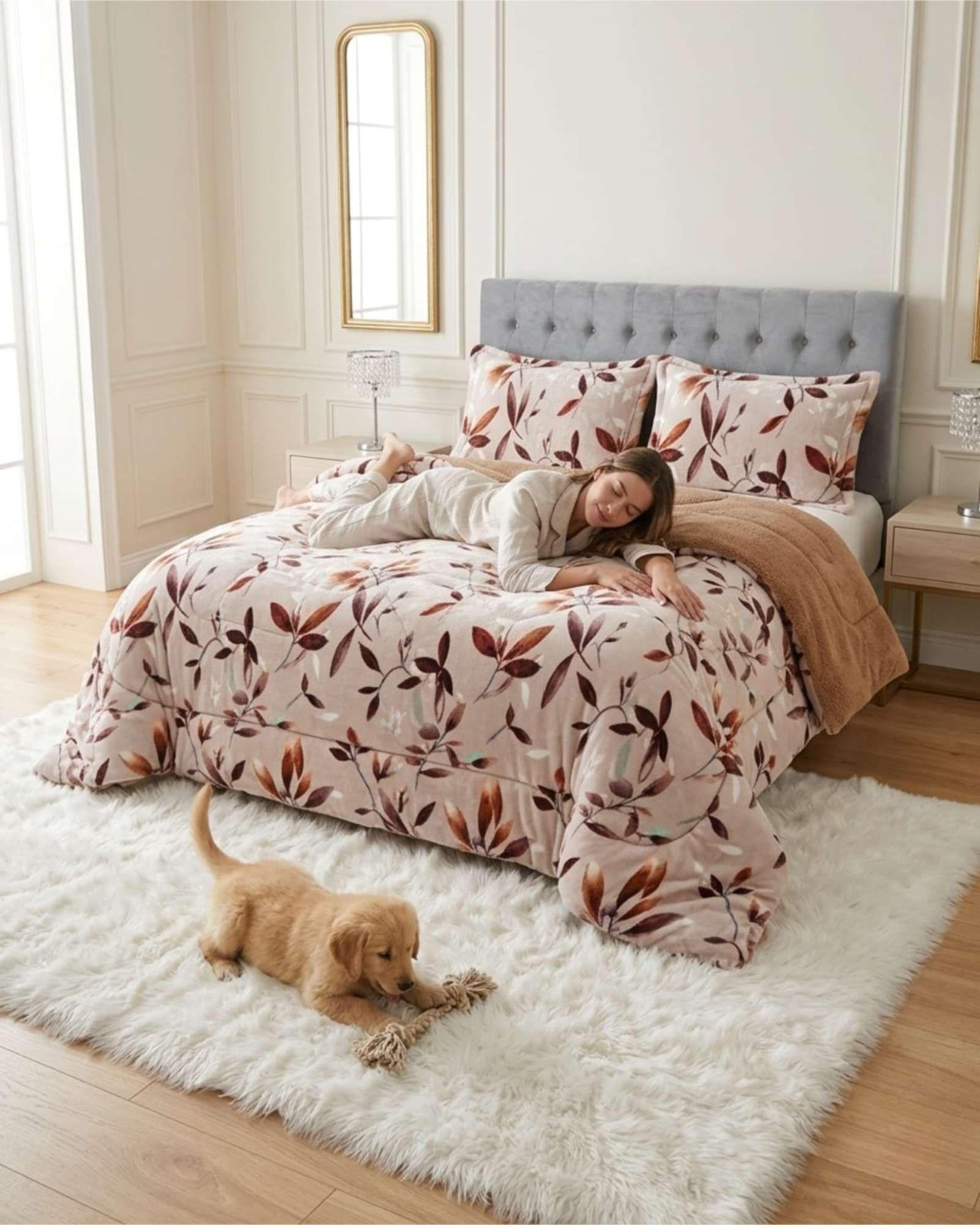 Cubrecamas Plush Con Chiporro Premium 2 Plazas m16-4