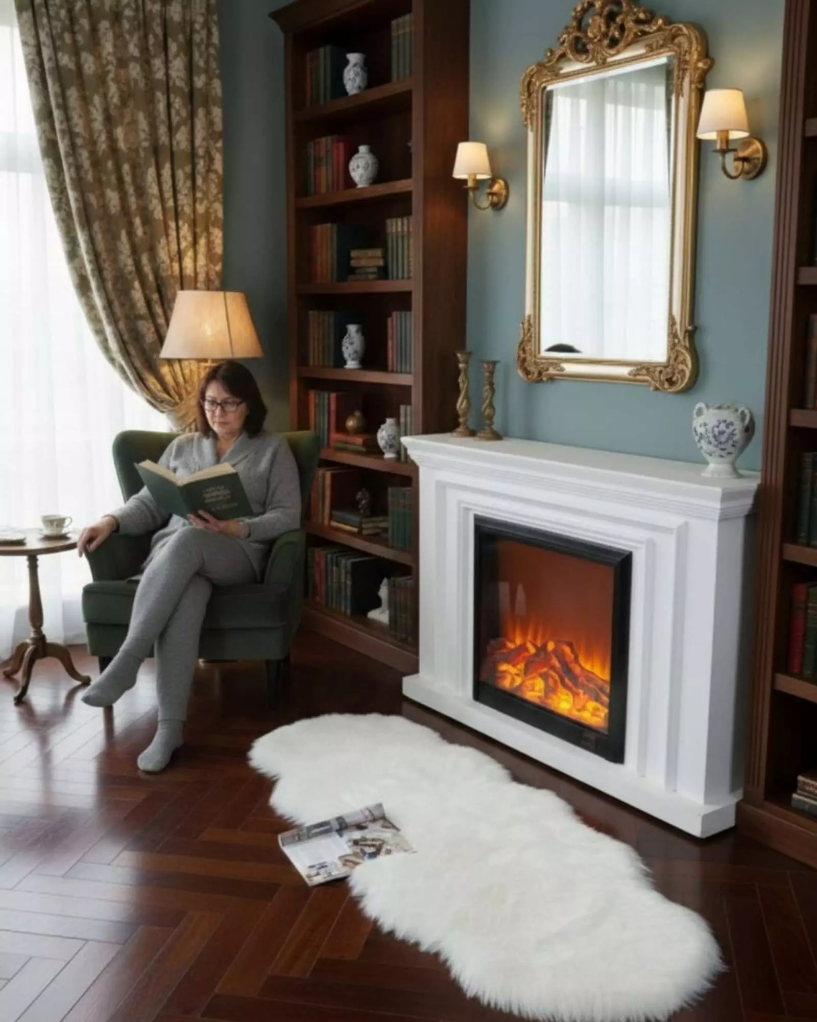 Juego de 2 Alfombra de pelo de Oveja sintetico ultra suave-3