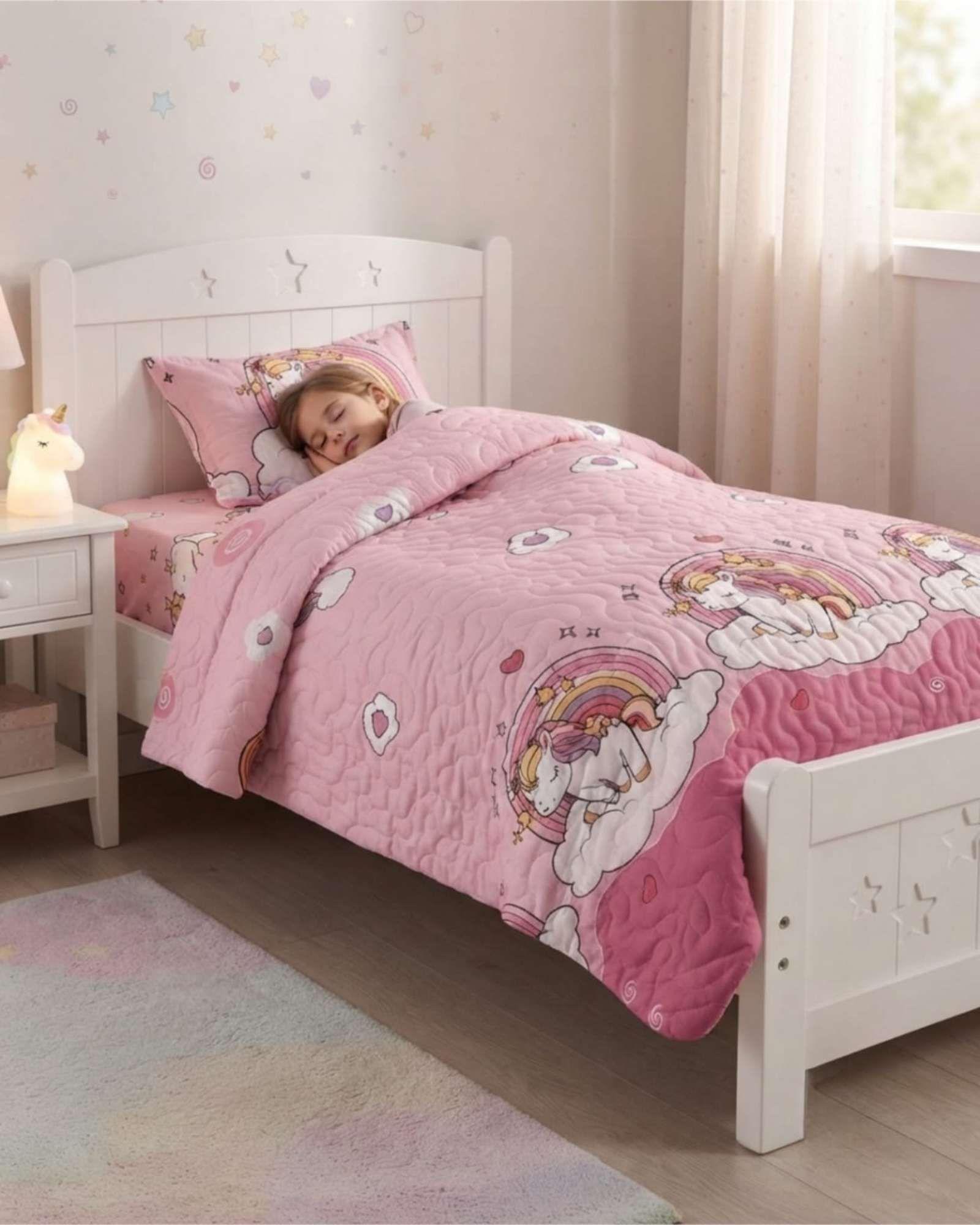 Cubrecamas Quilt De Verano Infantil Plaza y Media Mas 1 Almohada m1-1